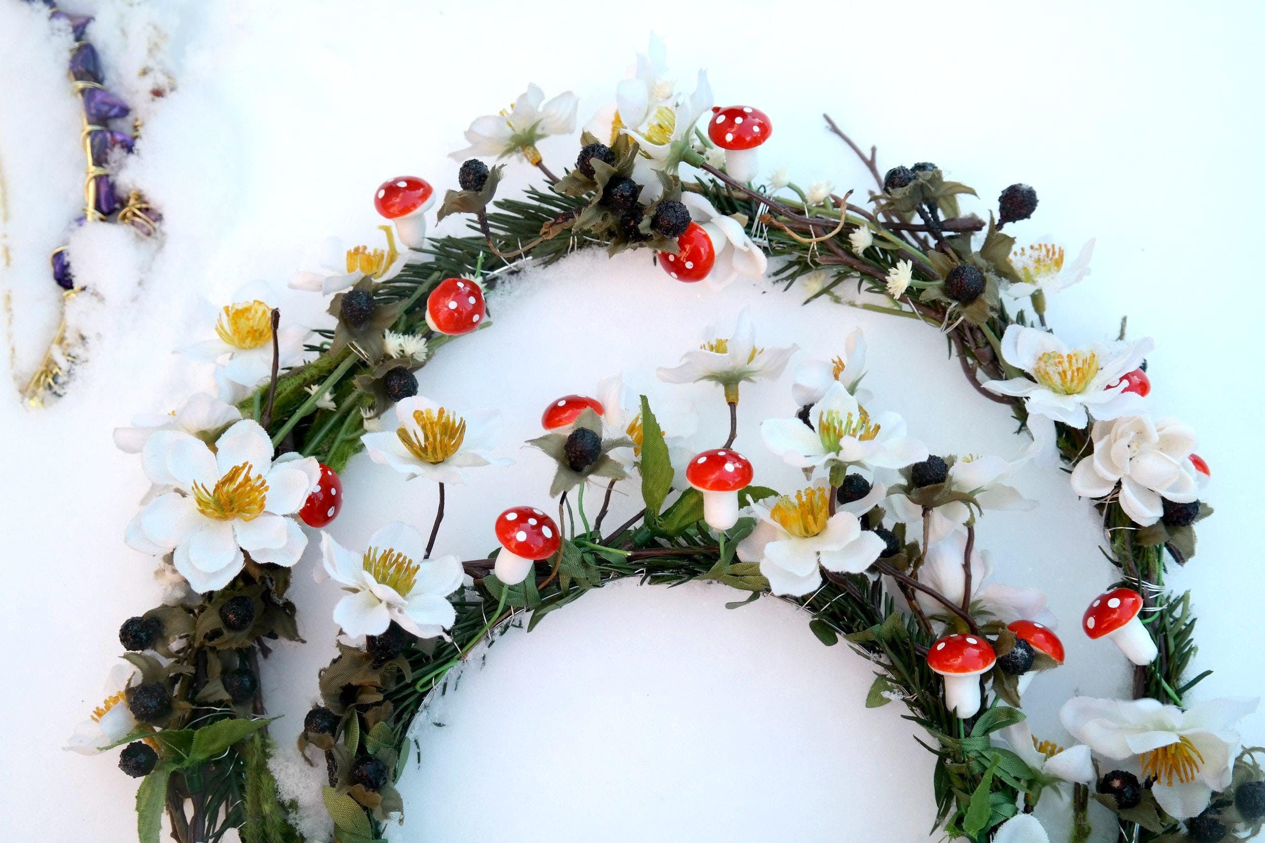 Handmade Flower & Mushroom Halo Headpiece Size ONE SIZE - 9 Thumbnail