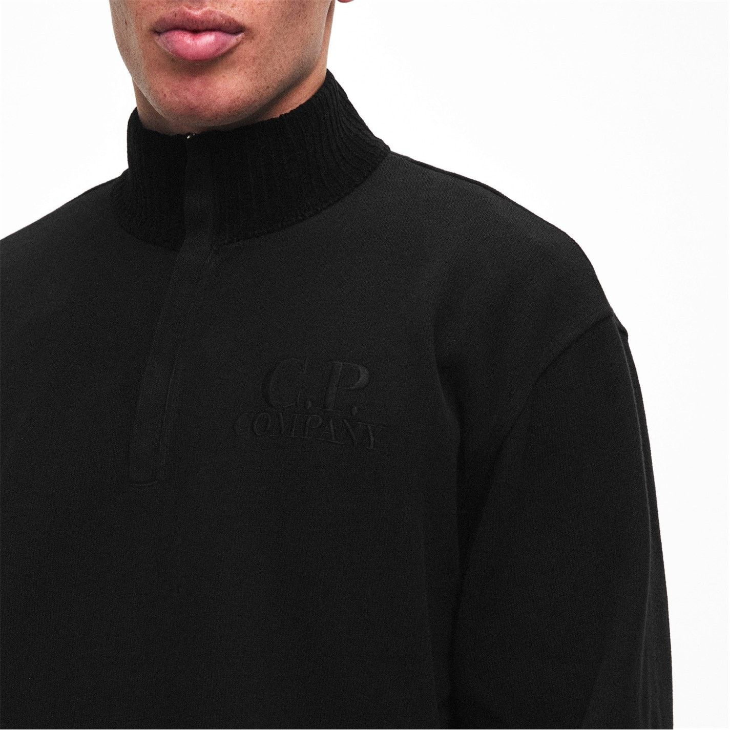 C.P. Company o1g2r1mq0426 Polo Collar Sweatshirt in Black Size US XXL / EU 58 / 5 - 6 Thumbnail