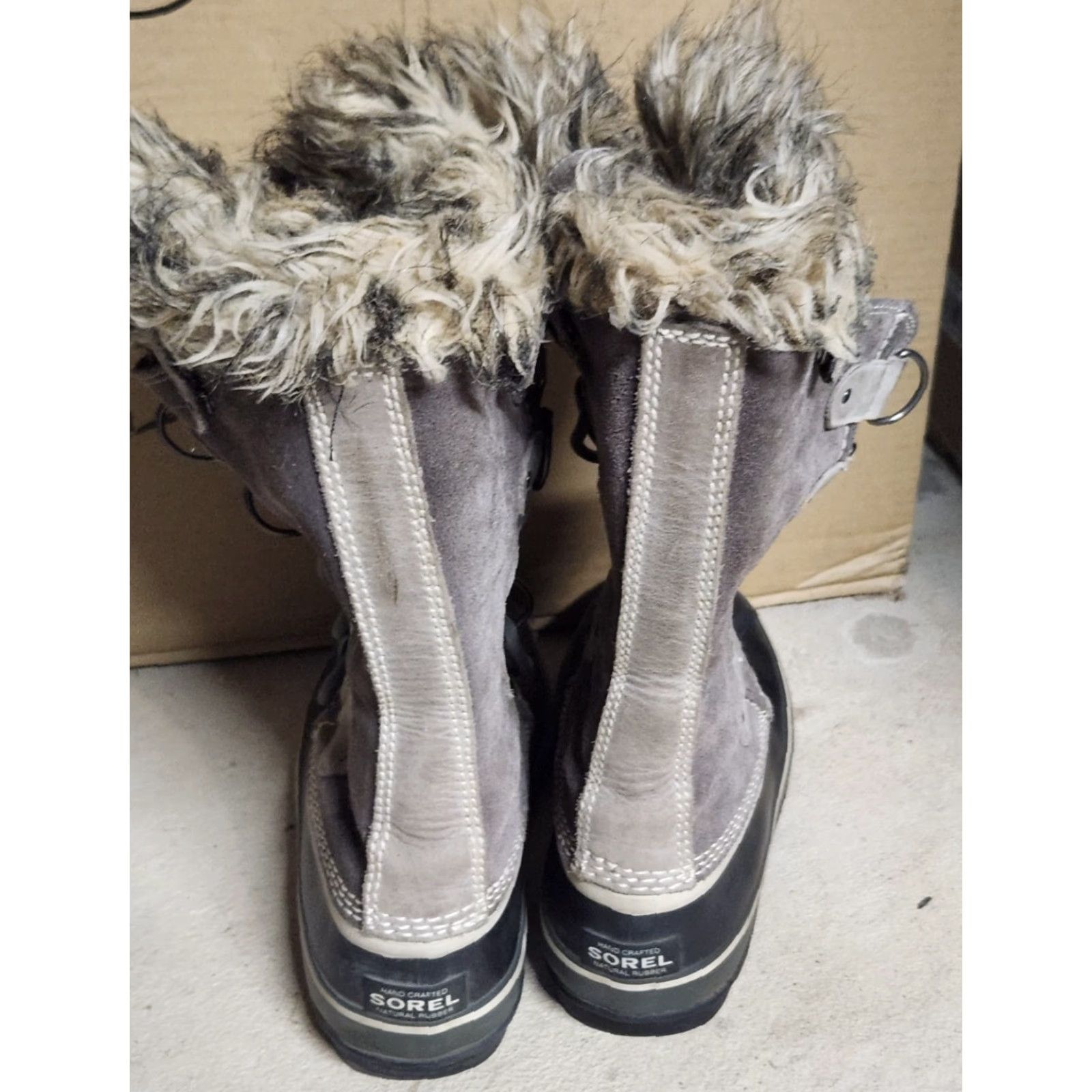 SOREL Sorel Joan of Arctic Boots Women 8.5 Waterproof Gray Suede Duck Style NL2429-052 Size US 9 / IT 39 - 3 Thumbnail