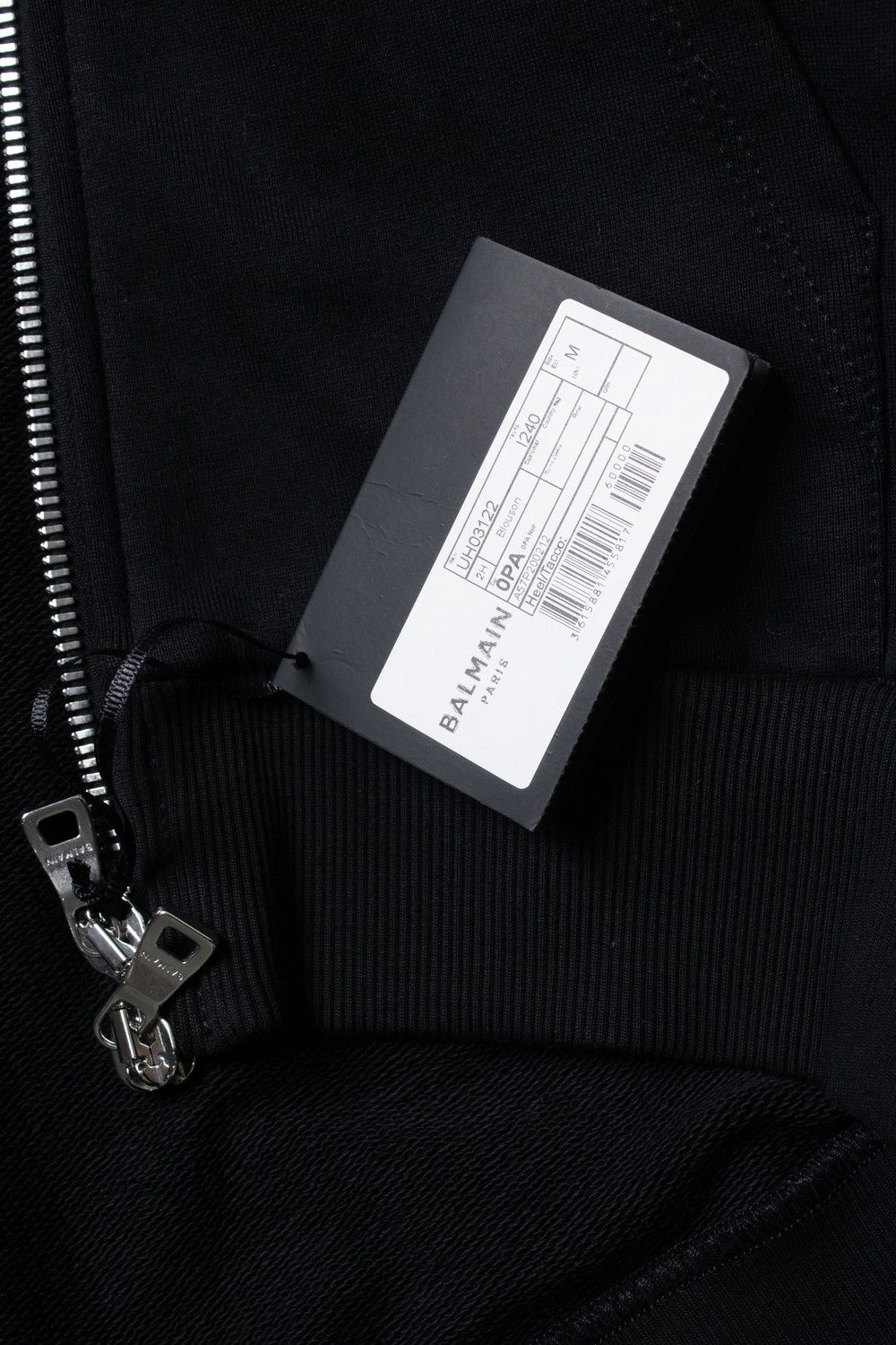 Balmain Balmain, black hooded cardigan with embossed logo Size US M / EU 48-50 / 2 - 6 Thumbnail