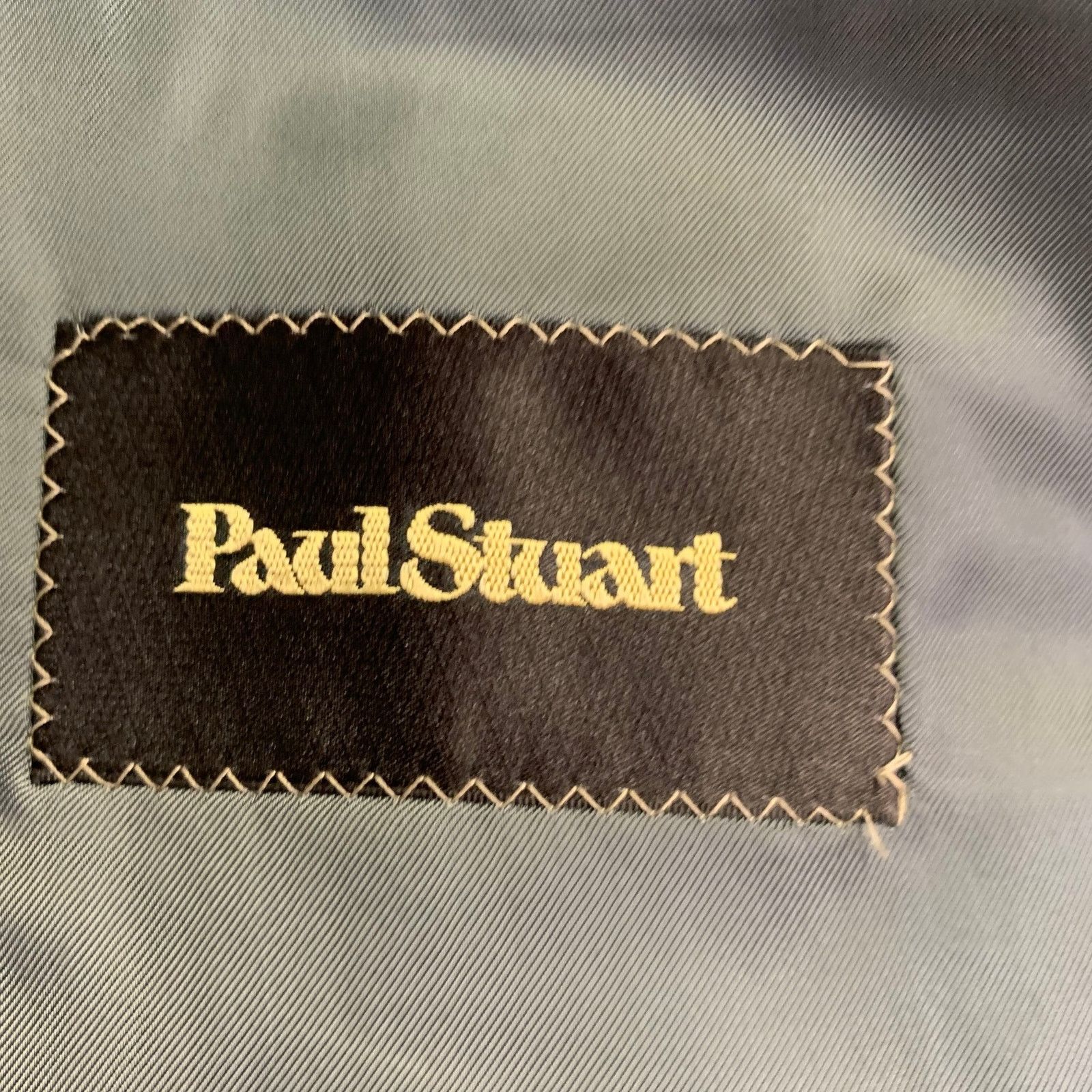 Paul Stuart Size 41 Grey Navy Green Plaid Wool Notch Lapel Sport Coat Size 40R - 6 Thumbnail