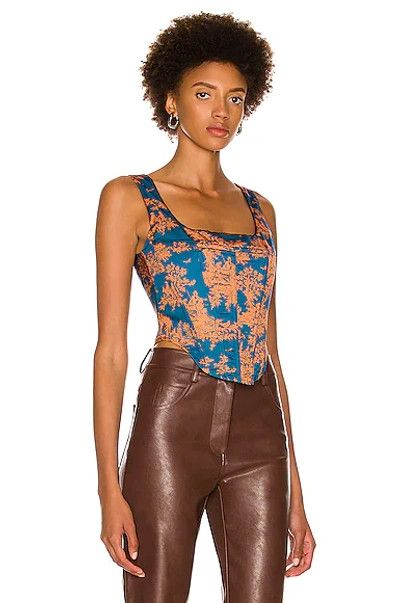 Miaou o1mle0425 Campbell Corset in Marmalade Toile & Blue Size XL / US 12-14 / IT 48-50 - 8 Thumbnail