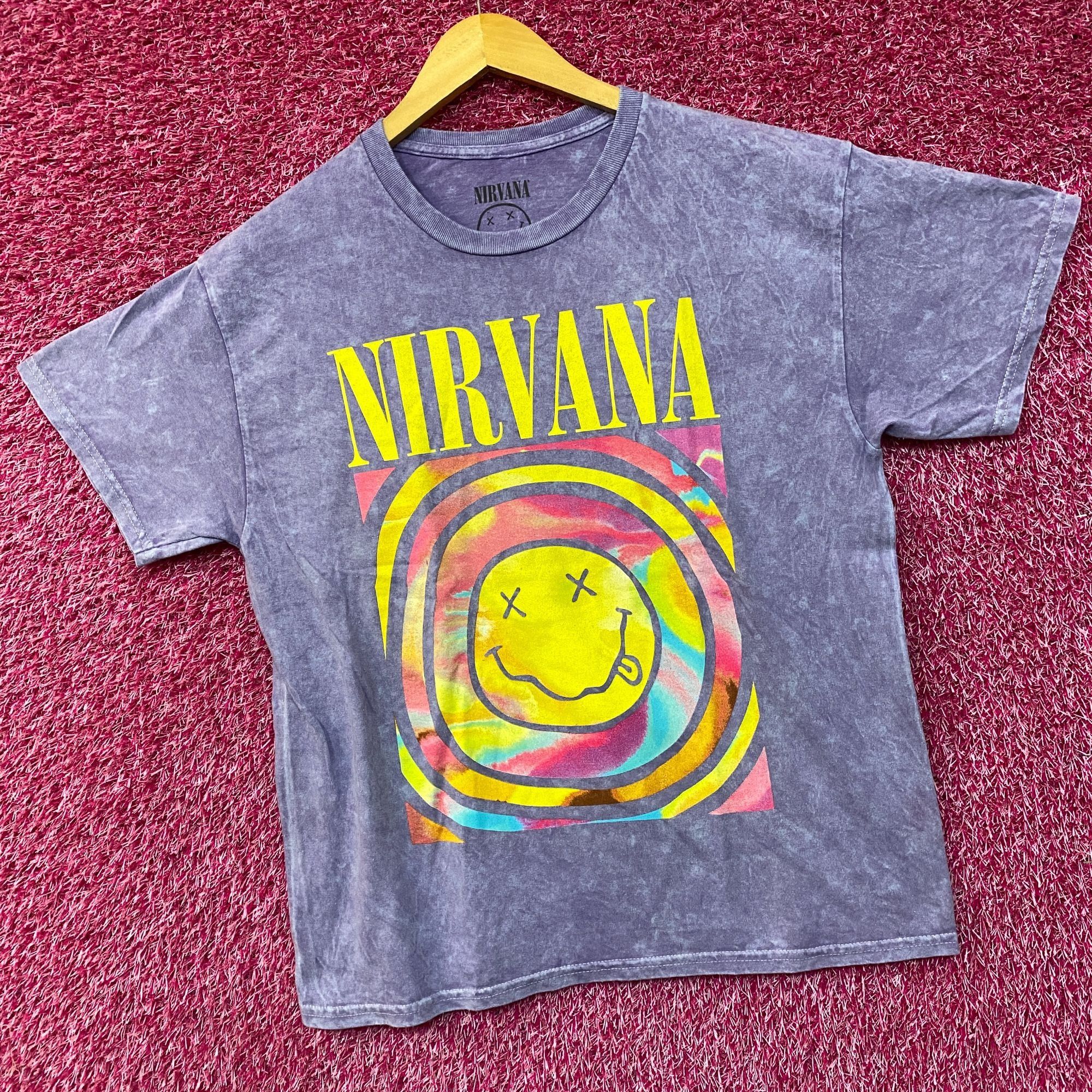 Nirvana Nirvana Watercolor Smiley Face Acid Wash tshirt size large Size US L / EU 52-54 / 3 - 3 Thumbnail