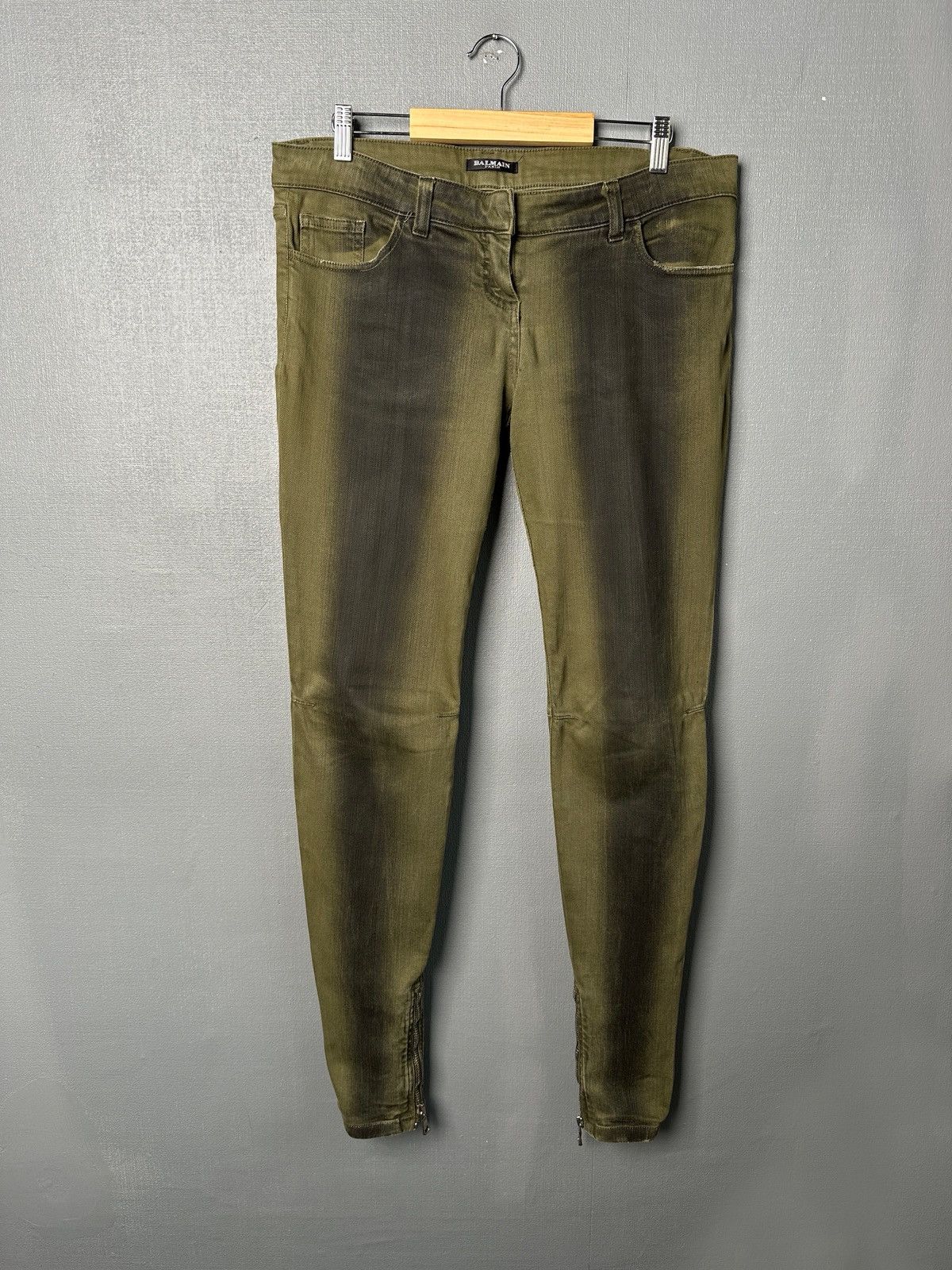 Balmain BALMAIN Paris Ankle Zip Biker Jeans Oil Wash Pants size 44 Size 30" / US 8 / IT 44 - 1 Thumbnail