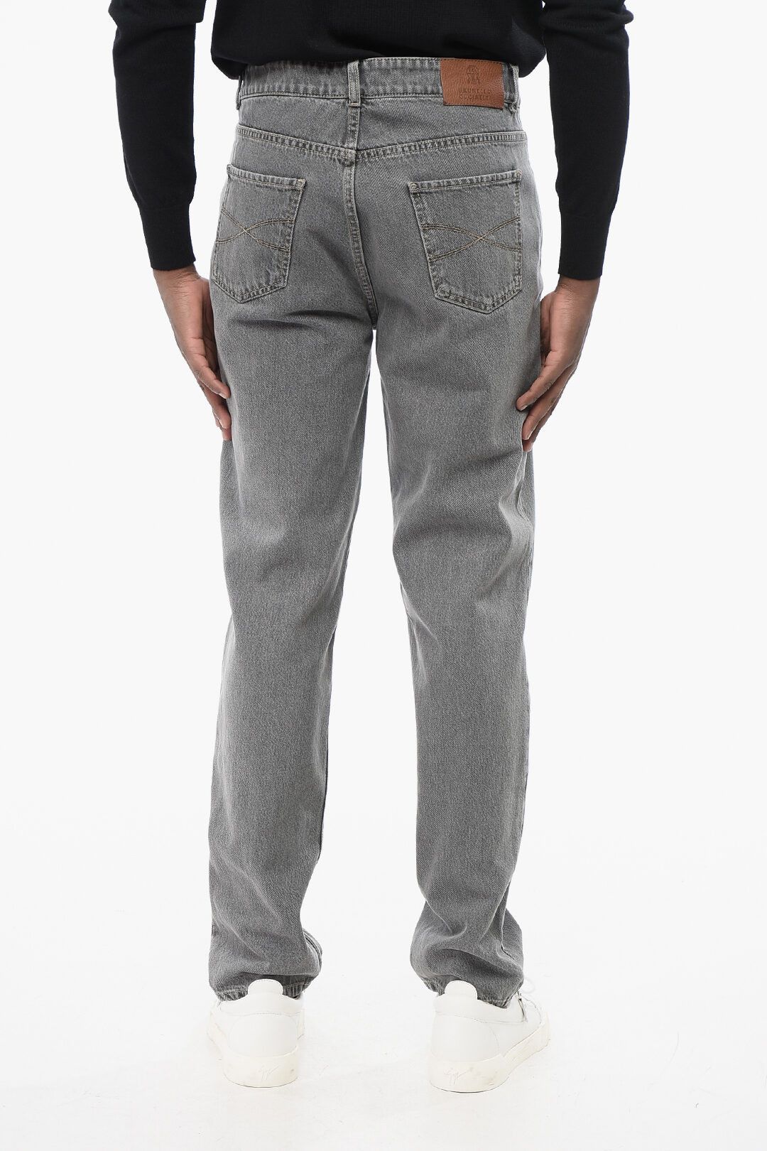 Brunello Cucinelli og1mm0725 Cotton Slim Fit Denim in Grey Size US 40 / EU 56 - 4 Thumbnail