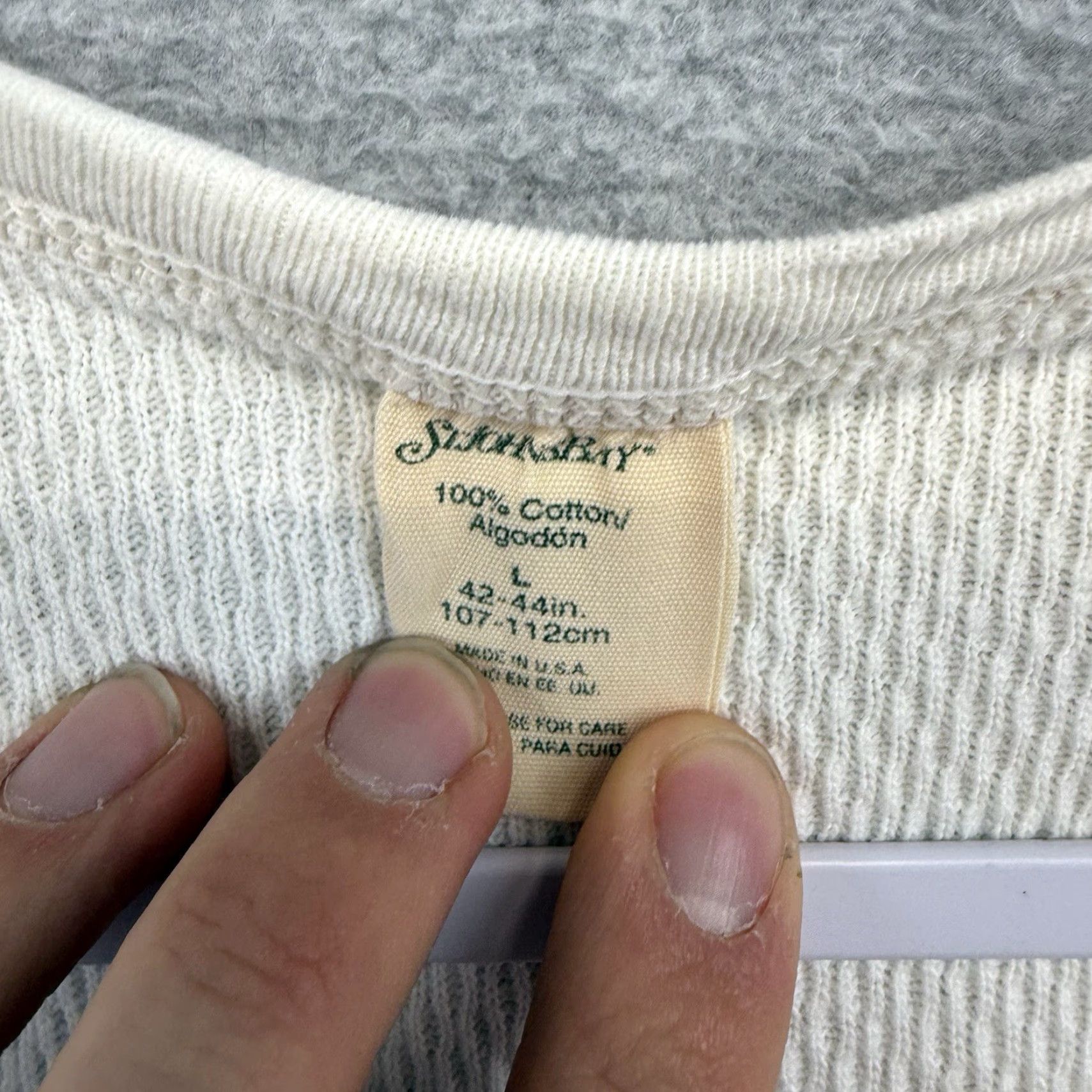 Vintage VINTAGE St. Johns Bay Thermal Waffle Knit Long John Shirt White Men’s L 80s 90s Size US L / EU 52-54 / 3 - 4 Thumbnail