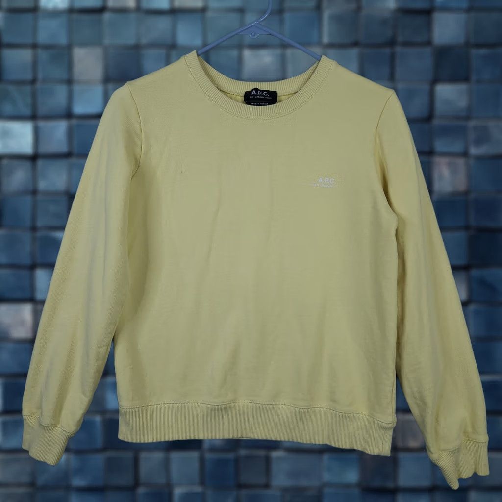 A.P.C. VINTAGE A.P.C Yellow Pullover Logo Womens Sweatshirt M Size M / US 6-8 / IT 42-44 - 1 Thumbnail
