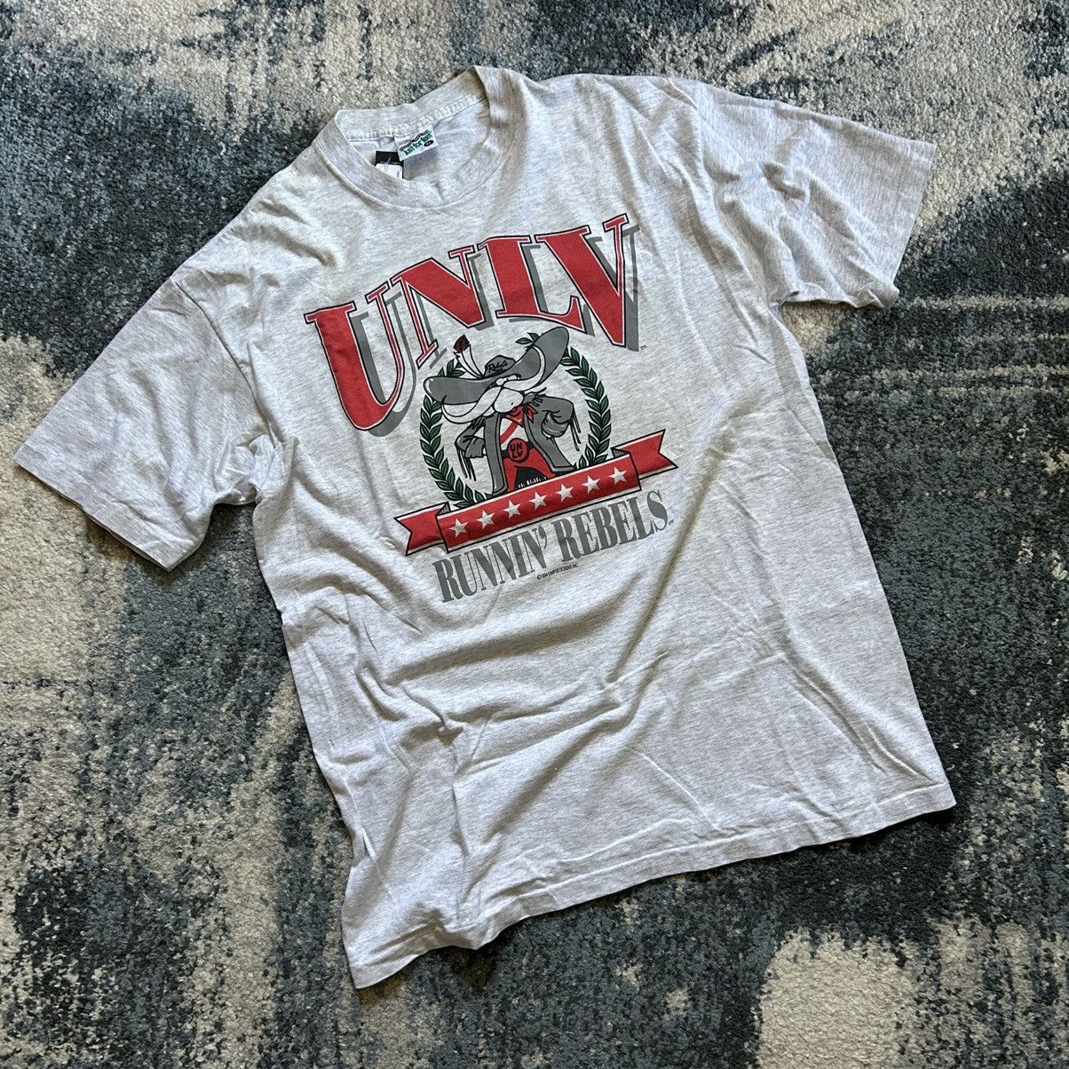 Vintage just for feet UNLV Runnin’ Rebels heather ash single stitch Size US XL / EU 56 / 4 - 1 Thumbnail