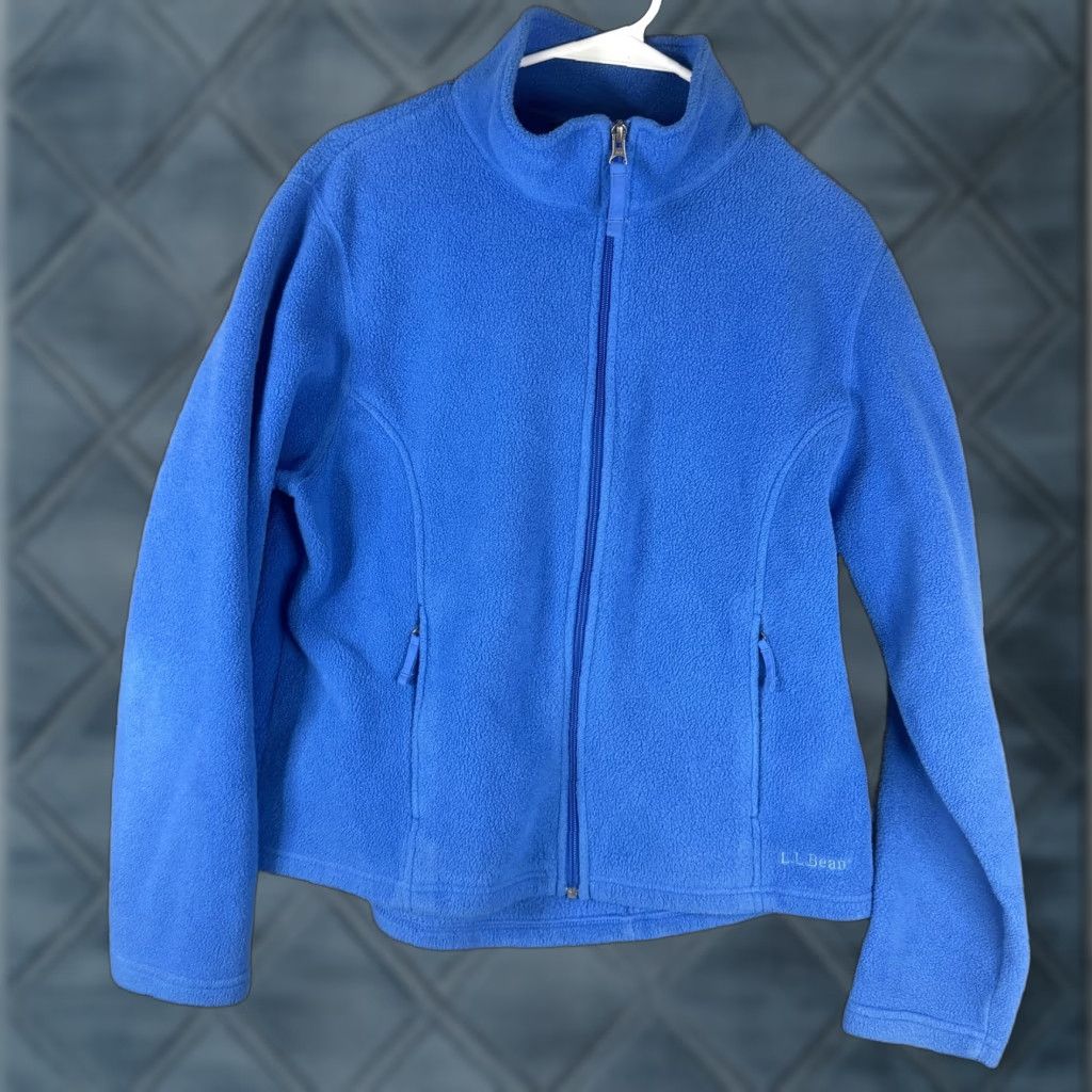 Vintage L.L.Bean Fleece Jacket Womens Large Blue Full Zip Pockets Outdoor Warm Regular Fit Size L / US 10 / IT 46 - 1 Thumbnail