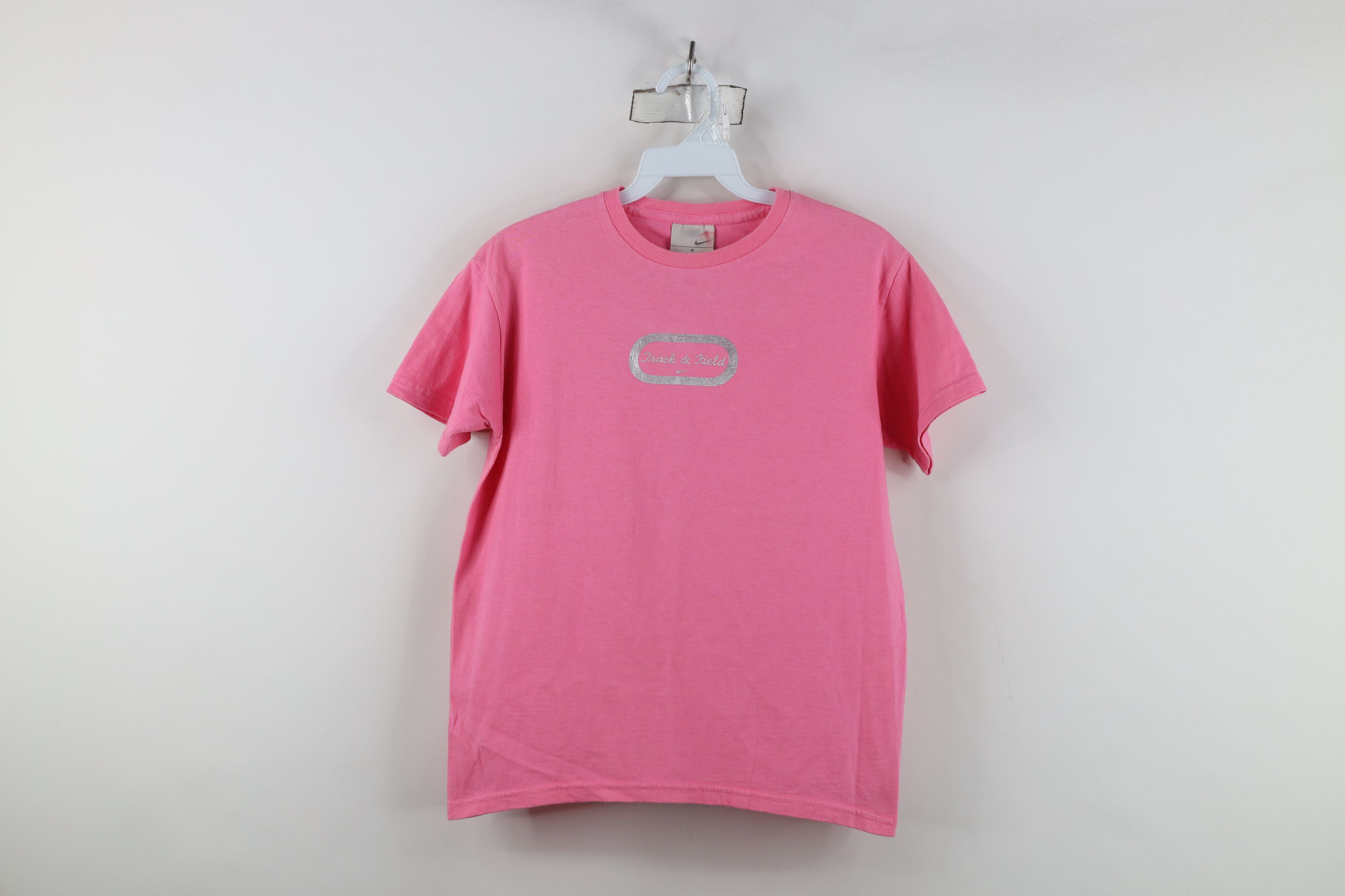 Nike Vintage Nike Center Swoosh Track and Field T-Shirt Pink Size S / US 4 / IT 40 - 1 Thumbnail