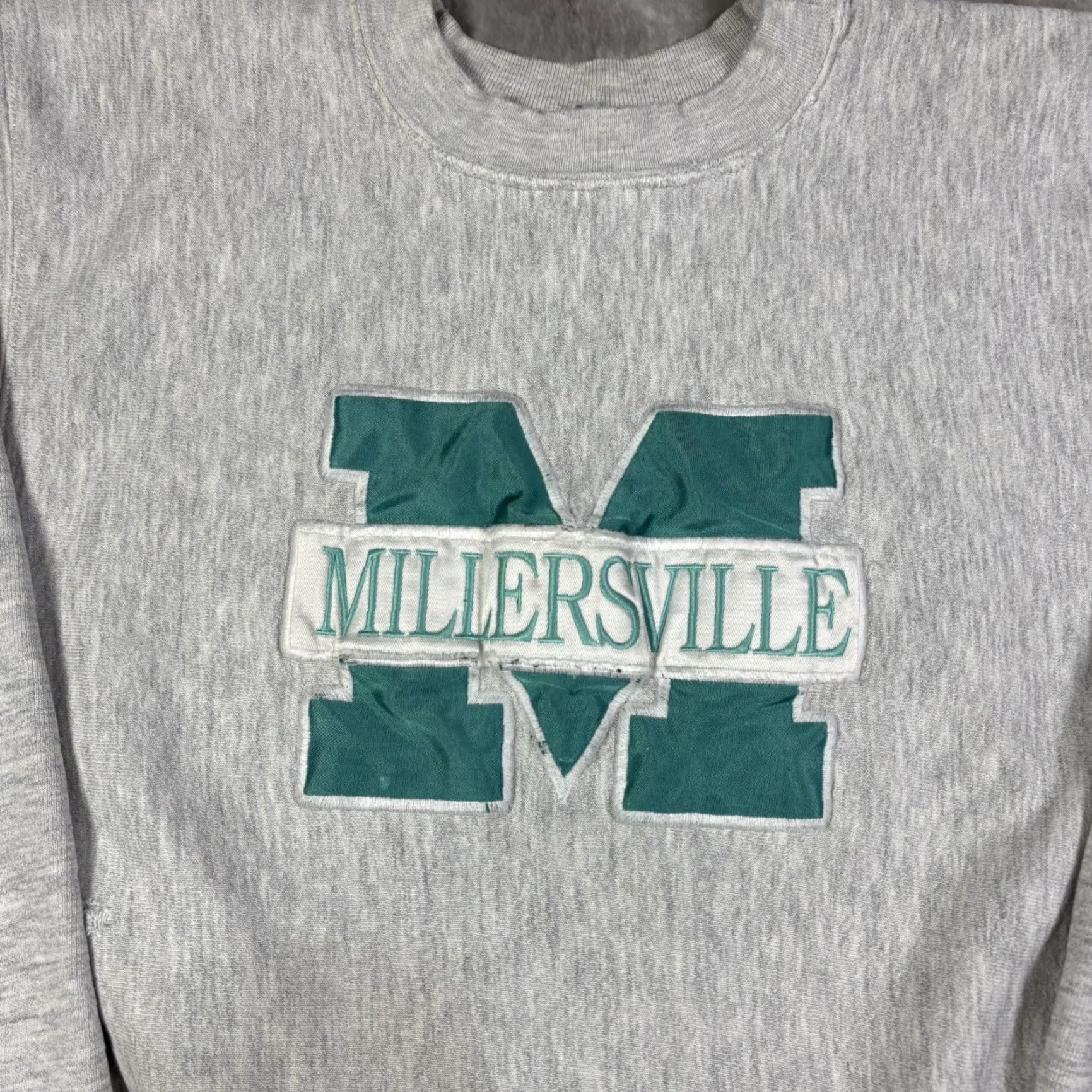 Vintage VINTAGE Millersville University Reverse Weave Pullover Sweatshirt M Gray 90s University Embroidered Logo Pullover Sweatshirt Men Cotton Knit Size US M / EU 48-50 / 2 - 3 Thumbnail