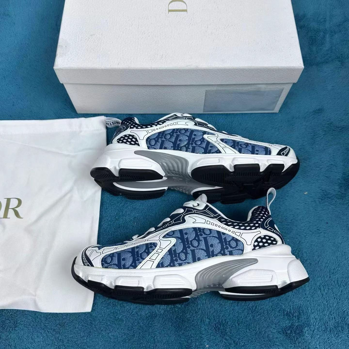 Dior Dior Vibe 25 New Oblique Low Top Sneakers Blue 38 Women's Size US 7 / IT 37 - 2 Thumbnail