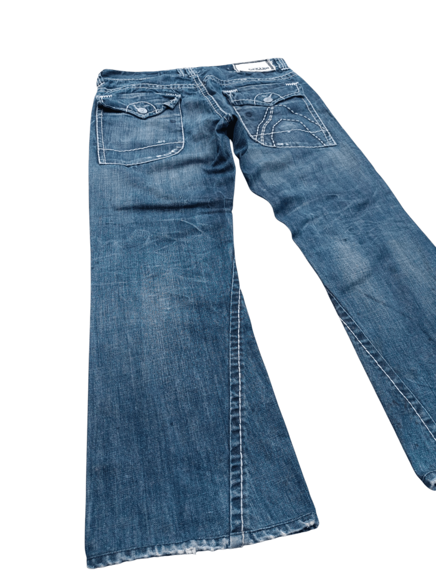 Japanese Brand FLARED💥BUCKAROO DISTRESSED DENIM PANT Size US 35 - 14 Thumbnail