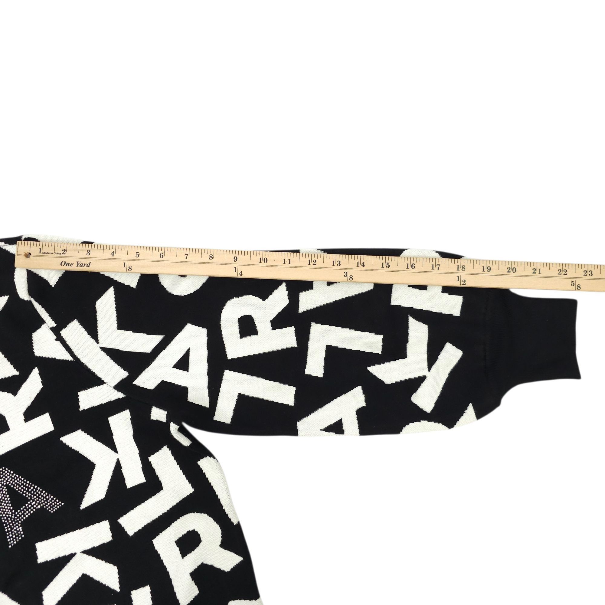 Karl Lagerfeld Karl Lagerfeld Paris Scrambled Logo Sweater Women 1X Ribbed Size ONE SIZE - 6 Thumbnail
