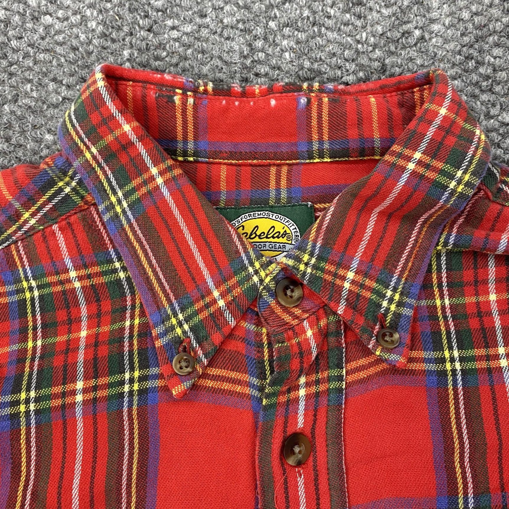 Vintage VINTAGE? Wait—Cabela's Shirt Mens Large Red Plaid Flannel Button-Down Long Sleeve Outdoor Shirt L Red Cotton Plaid Mens Size US L / EU 52-54 / 3 - 4 Thumbnail