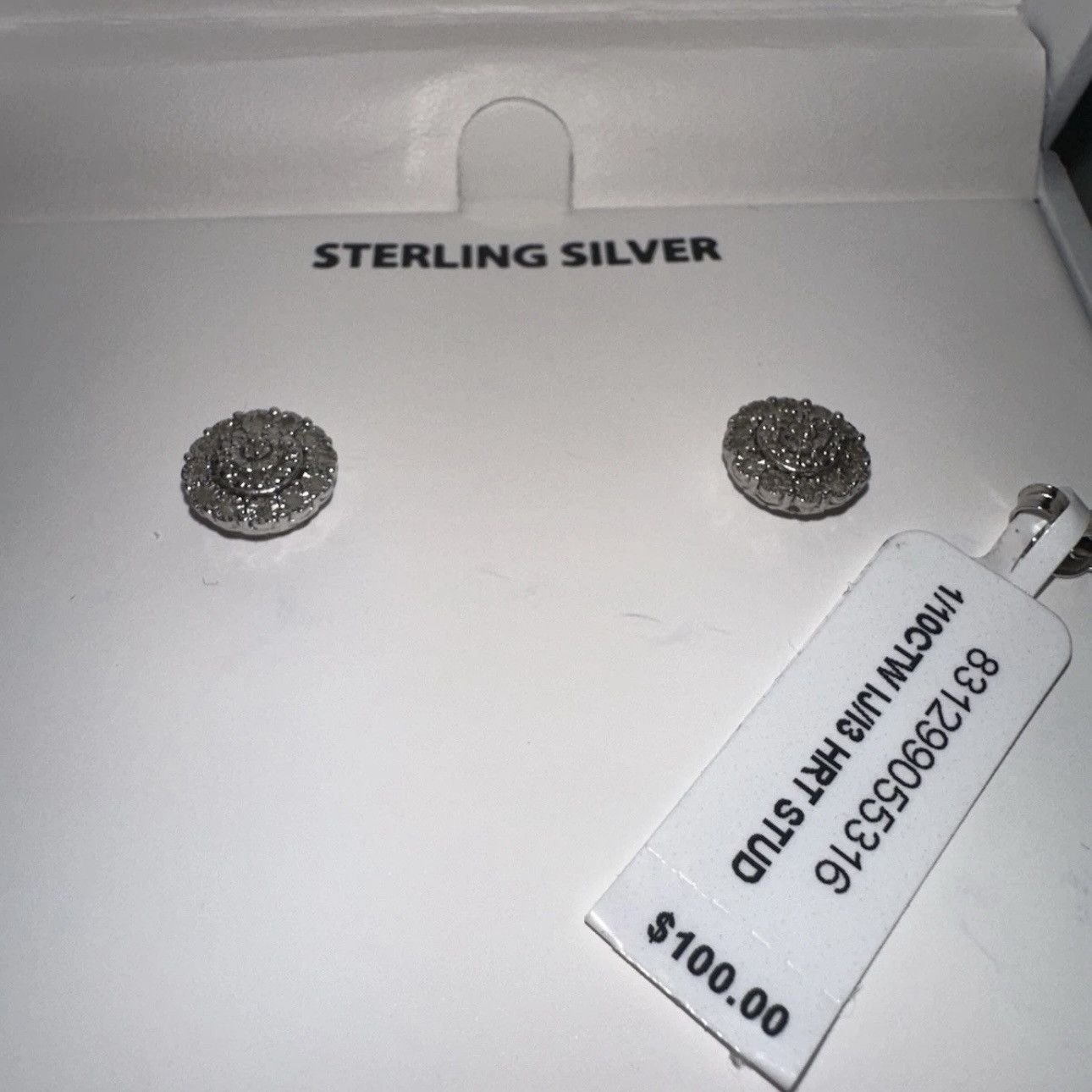 Macys Diamond Multi-Halo Stud Earrings (1/10 ct. Sterling Silver Size ONE SIZE - 6 Thumbnail
