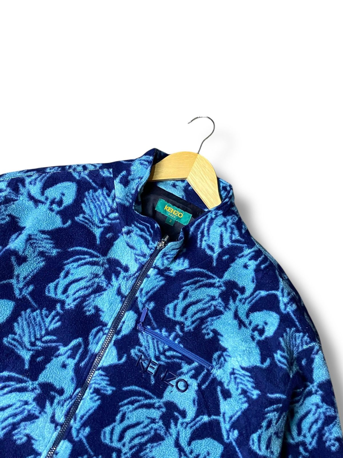 Japanese Brand × Kenzo × Vintage KENZO GOLF Fish Patterned Fleece Jacket (132) Size US S / EU 44-46 / 1 - 7 Thumbnail