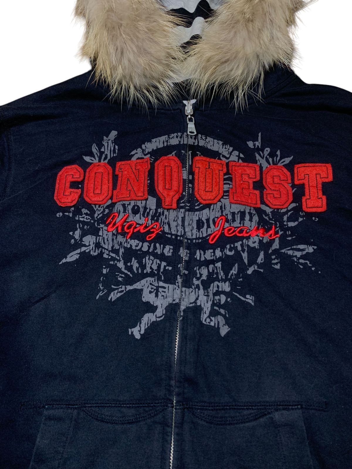 Japanese Brand × Vintage Y2k ugiz conqust reversible prisoner stripe fur hoodie Size US L / EU 52-54 / 3 - 5 Thumbnail