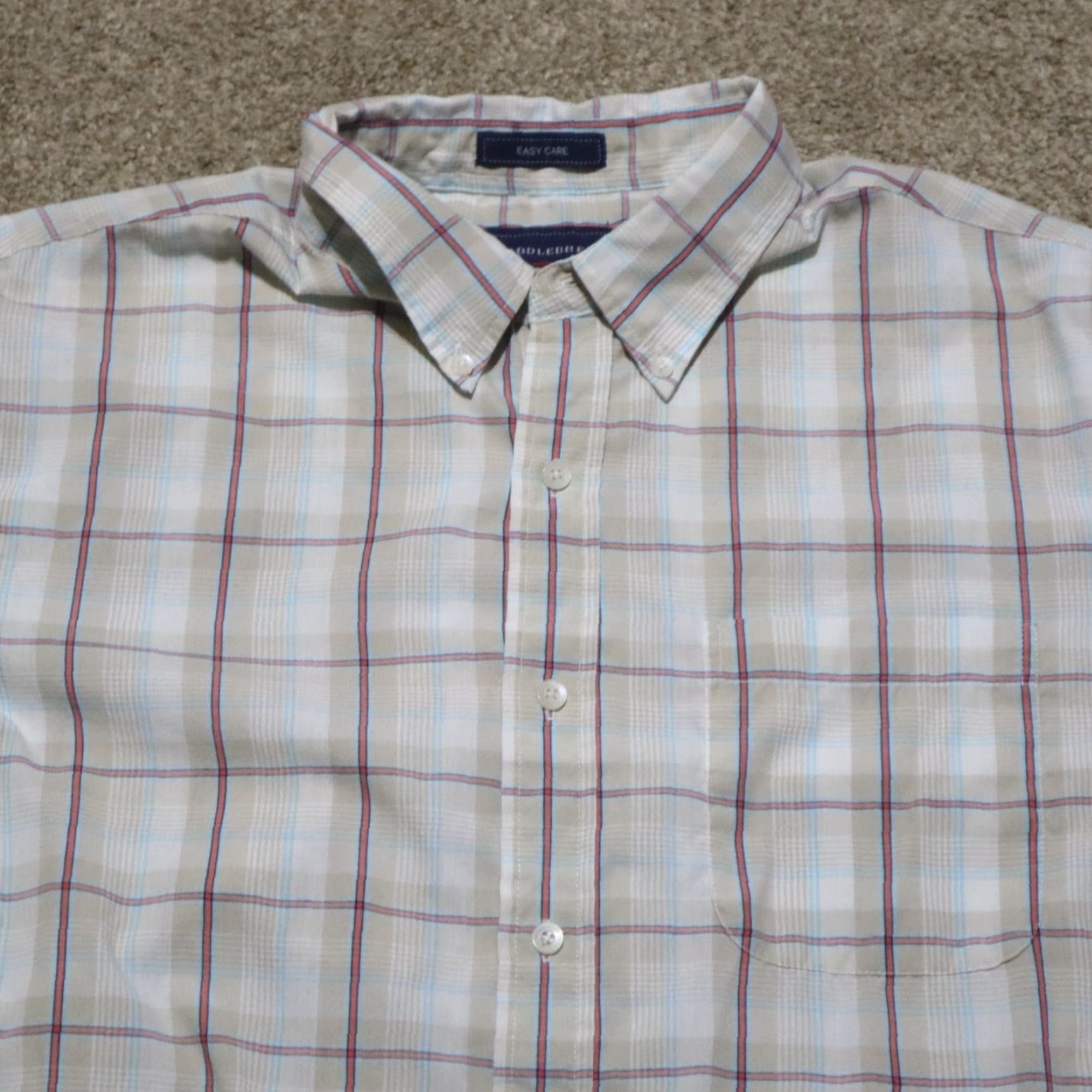 Vintage Saddlebred Button-Down Shirt Tan Beige Plaid Checkered Short Sleeve Pocket Men L Large Shirt Mens Button-Up Casual Workwear 90s? Size US L / EU 52-54 / 3 - 2 Thumbnail