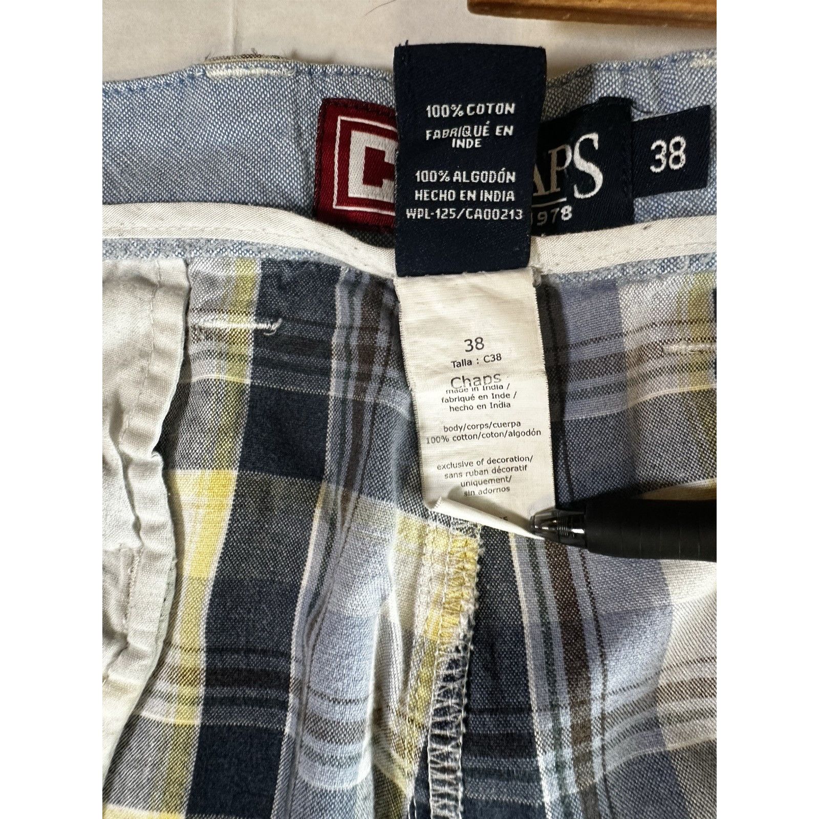 Chaps Chaps Ralph Lauren Chino Plaid Shorts Sz38 Blue/YellowPreppy Size US 38 / EU 54 - 3 Thumbnail