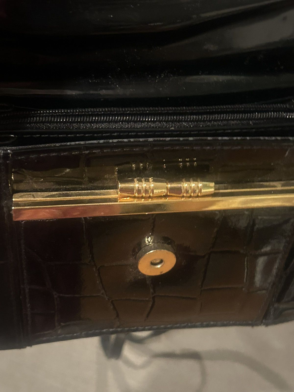 Versace Gianni Versace Medusa Patent Croc Embossed Clutch Size ONE SIZE - 23 Thumbnail