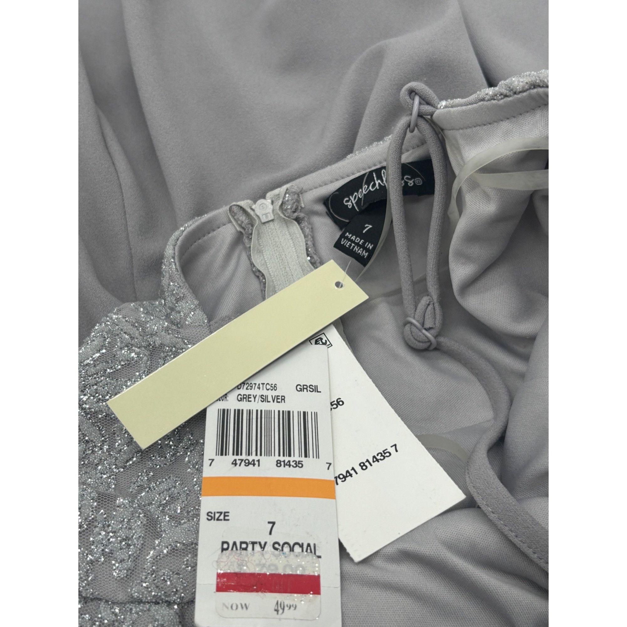 Other Speechless Juniors' Sparkle-Embellished Halter Dress, Gray/S Size ONE SIZE - 8 Thumbnail
