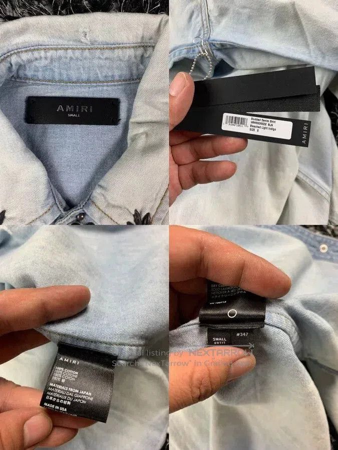 Amiri Amiri Distressed Denim Shirt Size S. Size US S / EU 44-46 / 1 - 7 Thumbnail