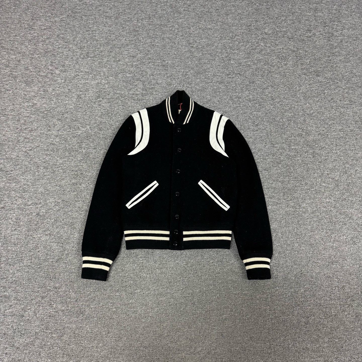 Saint Laurent Paris Saint Laurent Black White Varsity Jacket Size US M / EU 48-50 / 2 - 1 Thumbnail