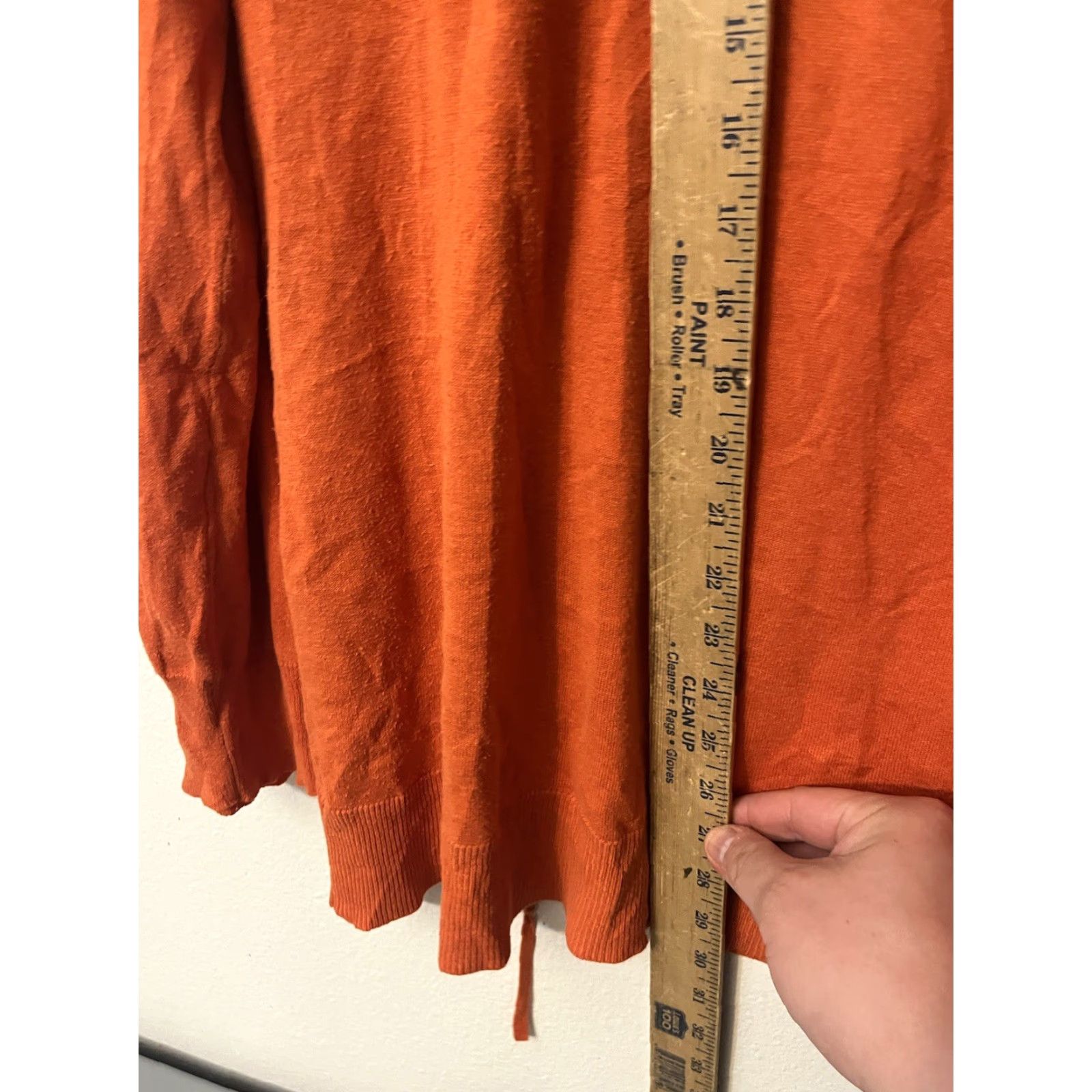 Ralph Lauren Lauren Lauren Ralph Lauren Womens Cardigan L Open Ruched Cotton Modal Orange Sweater, Casual, Classic Preppy, Fall, Spring, Summer, Winter, Womens Size L / US 10 / IT 46 - 4 Thumbnail