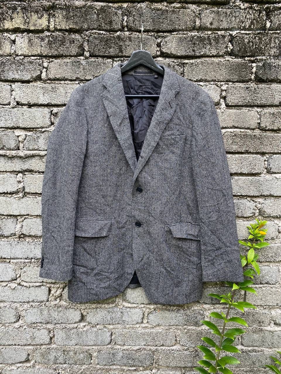 Uniqlo Uniqlo Grey Herringbone Wool Blazer Size US M / EU 48-50 / 2 - 1 Thumbnail