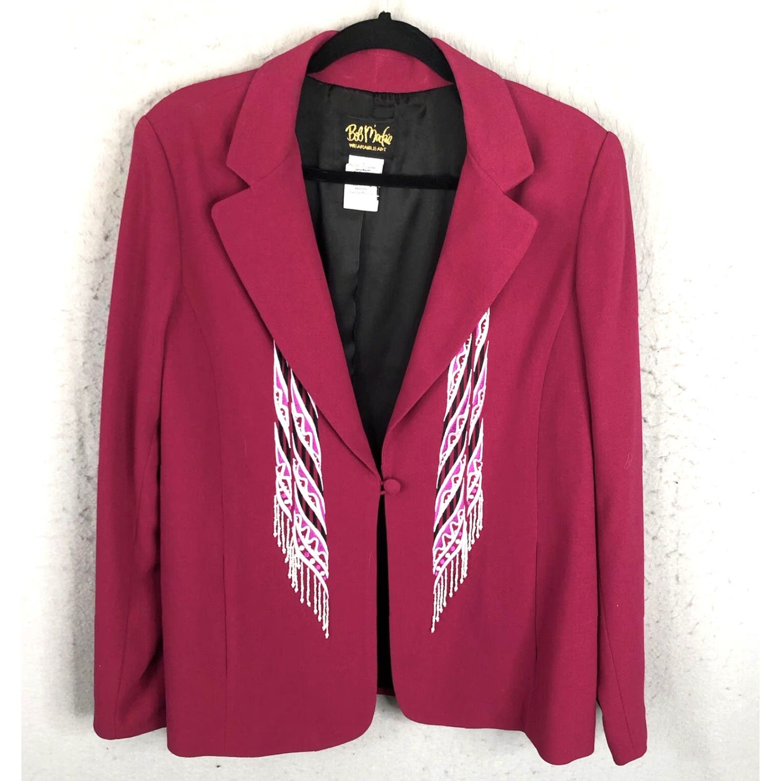 Bob Mackie VINTAGE Bob Mackie Beaded Embroidered Purple Art To Wear Blazer Womens L Jacket Size L / US 10 / IT 46 - 2 Thumbnail