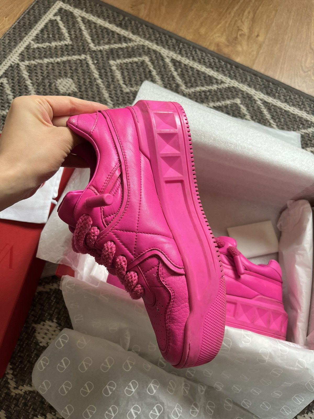 Valentino Valentino Pink PP One Staud Trainer Size US 7 / IT 37 - 11 Thumbnail