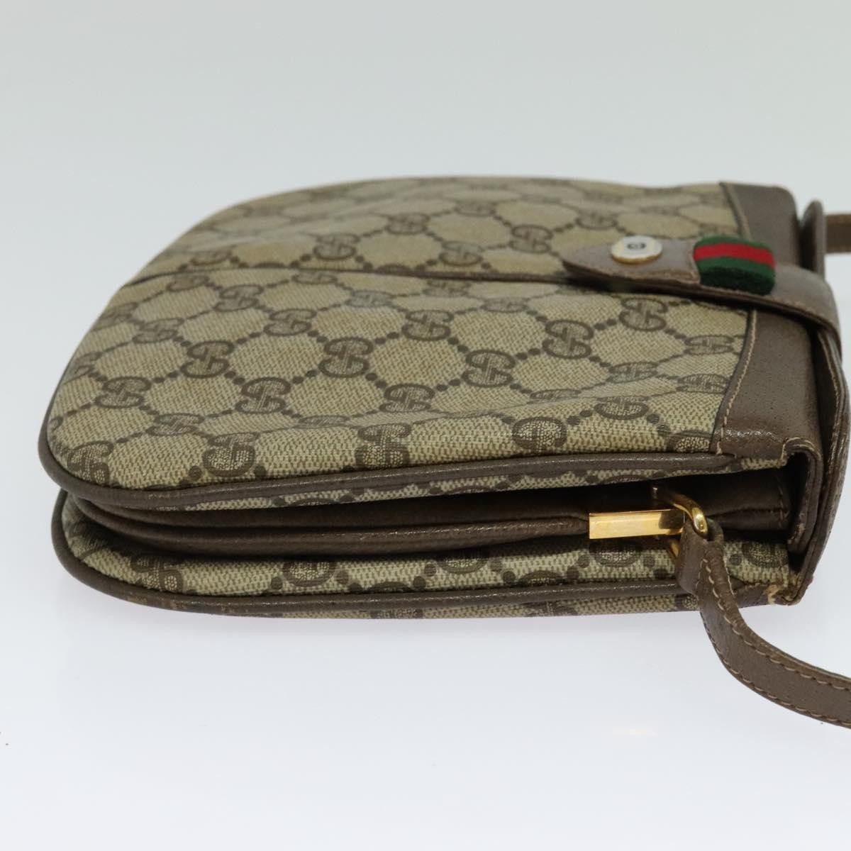 Gucci GUCCI GG Supreme Web Sherry Line Bag Pvc Beige Gold 10 02 Size ONE SIZE - 5 Thumbnail