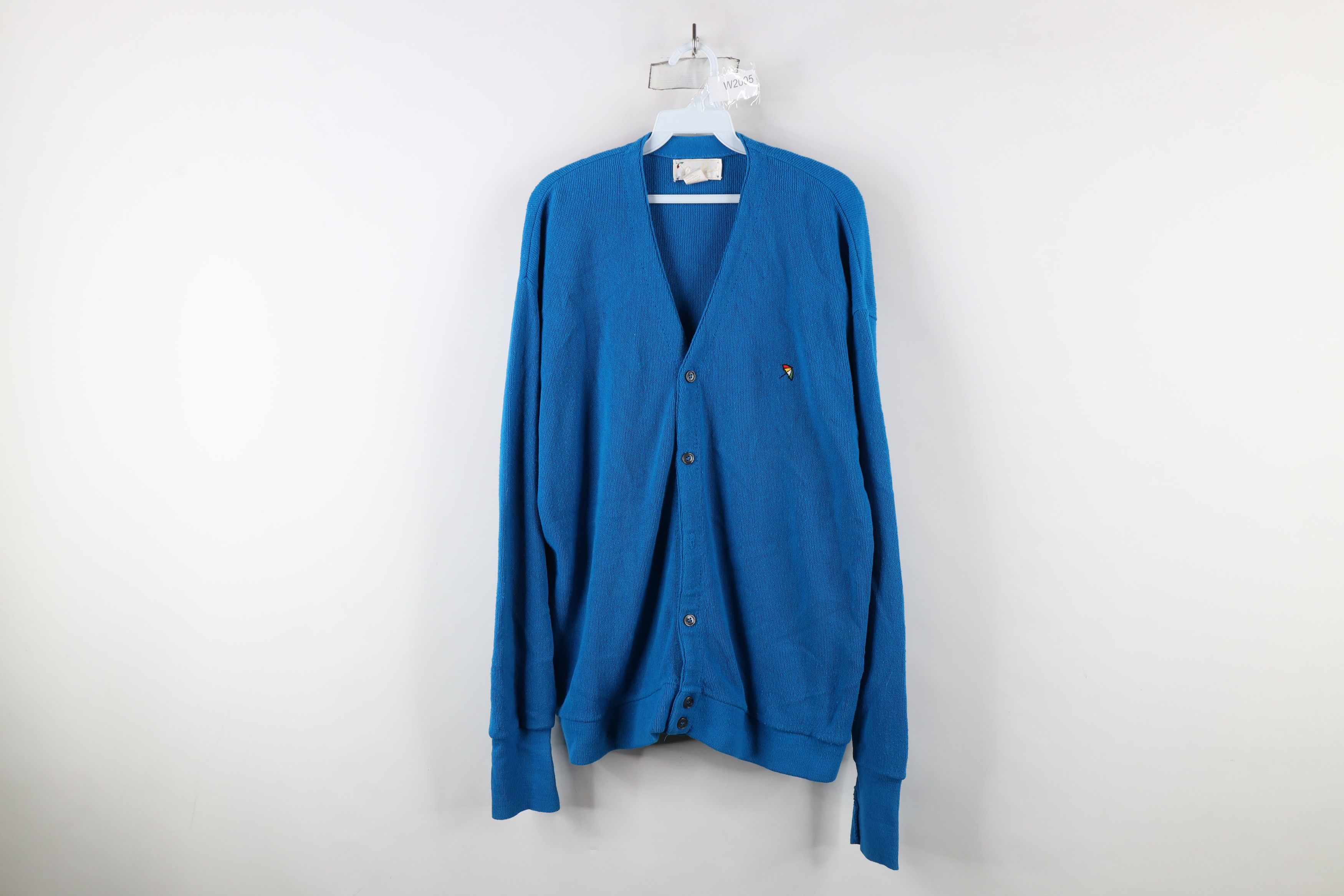 Vintage Vintage 60s 70s Streetwear Knit Cardigan Sweater Blue USA Size US XXL / EU 58 / 5 - 1 Thumbnail