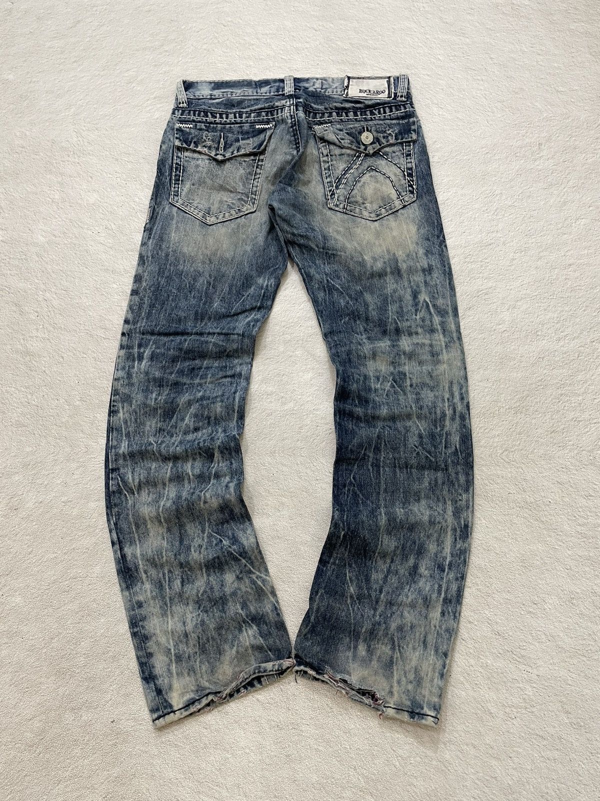 Japanese Brand 2000s Buckaro Heavy Distressed Denim Acid Wash Y2K Japan LGB Size US 34 / EU 50 - 7 Thumbnail