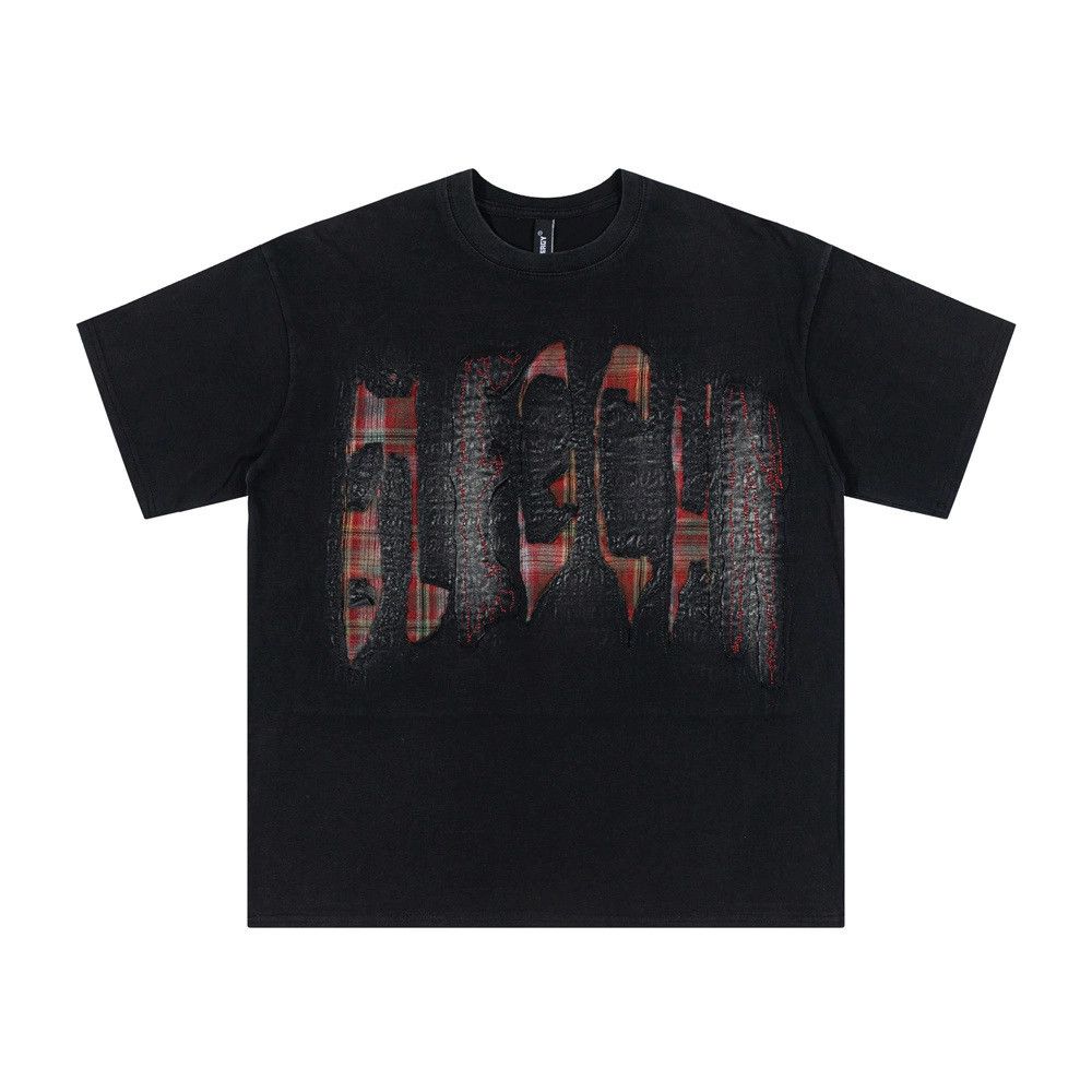 Japanese Brand × Vintage Spray paint dirty punk trend patch cloth letter T-shirt Size US M / EU 48-50 / 2 - 1 Thumbnail