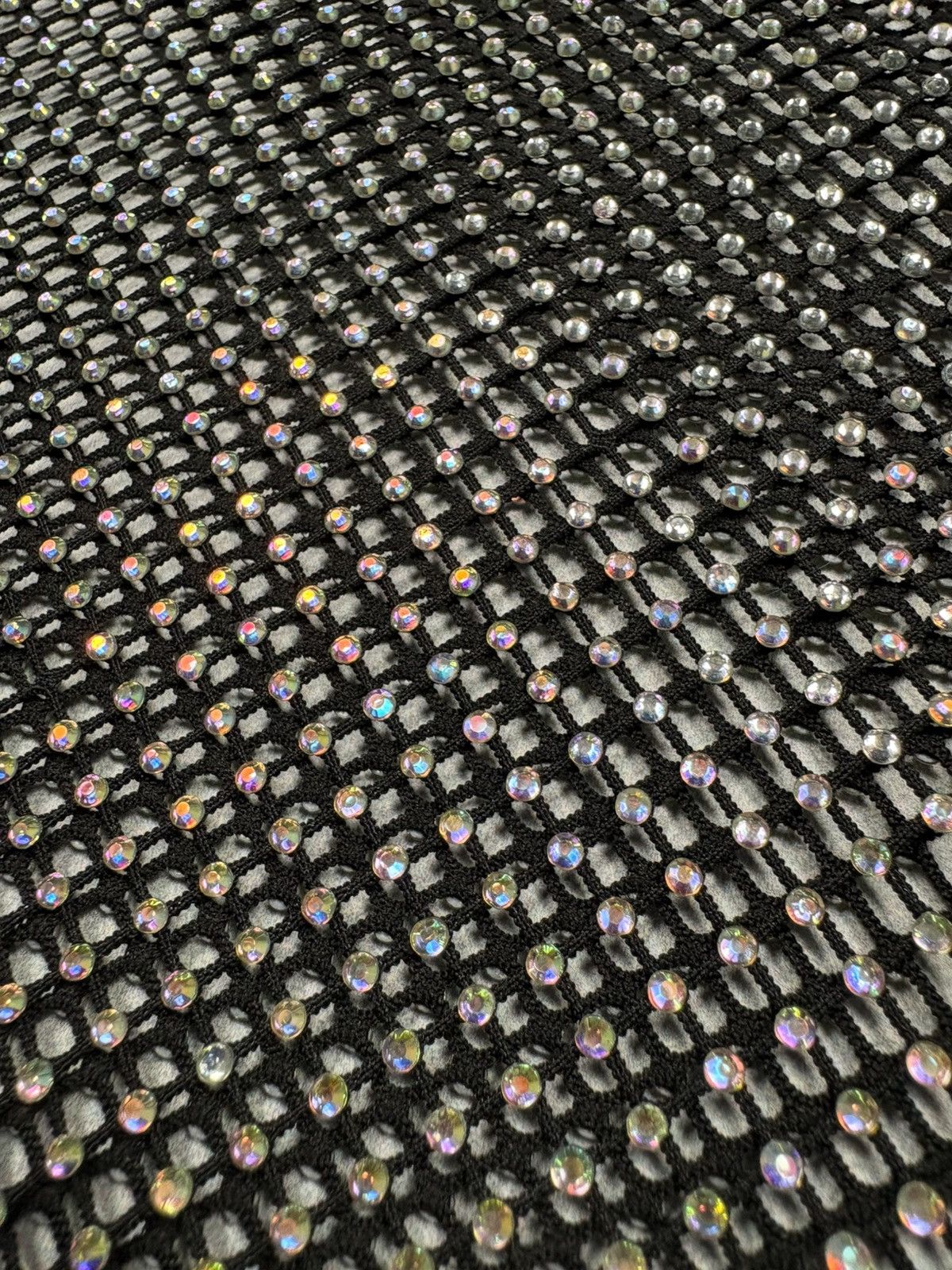Vintage Rhinestone Fishnet Mesh Top Glitter Sheer Cyber Y2K 00s Rare Size M / US 6-8 / IT 42-44 - 8 Thumbnail