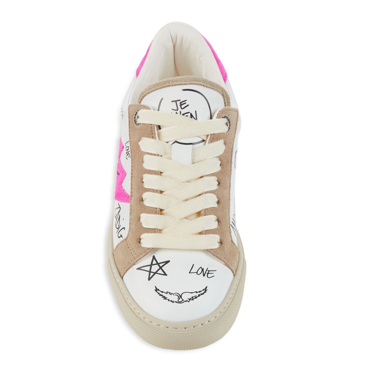 Zadig & Voltaire Charms Print Logo Leather & Suede Sneakers EU 40 / US 10 NEW Size US 10 / IT 40 - 4 Thumbnail