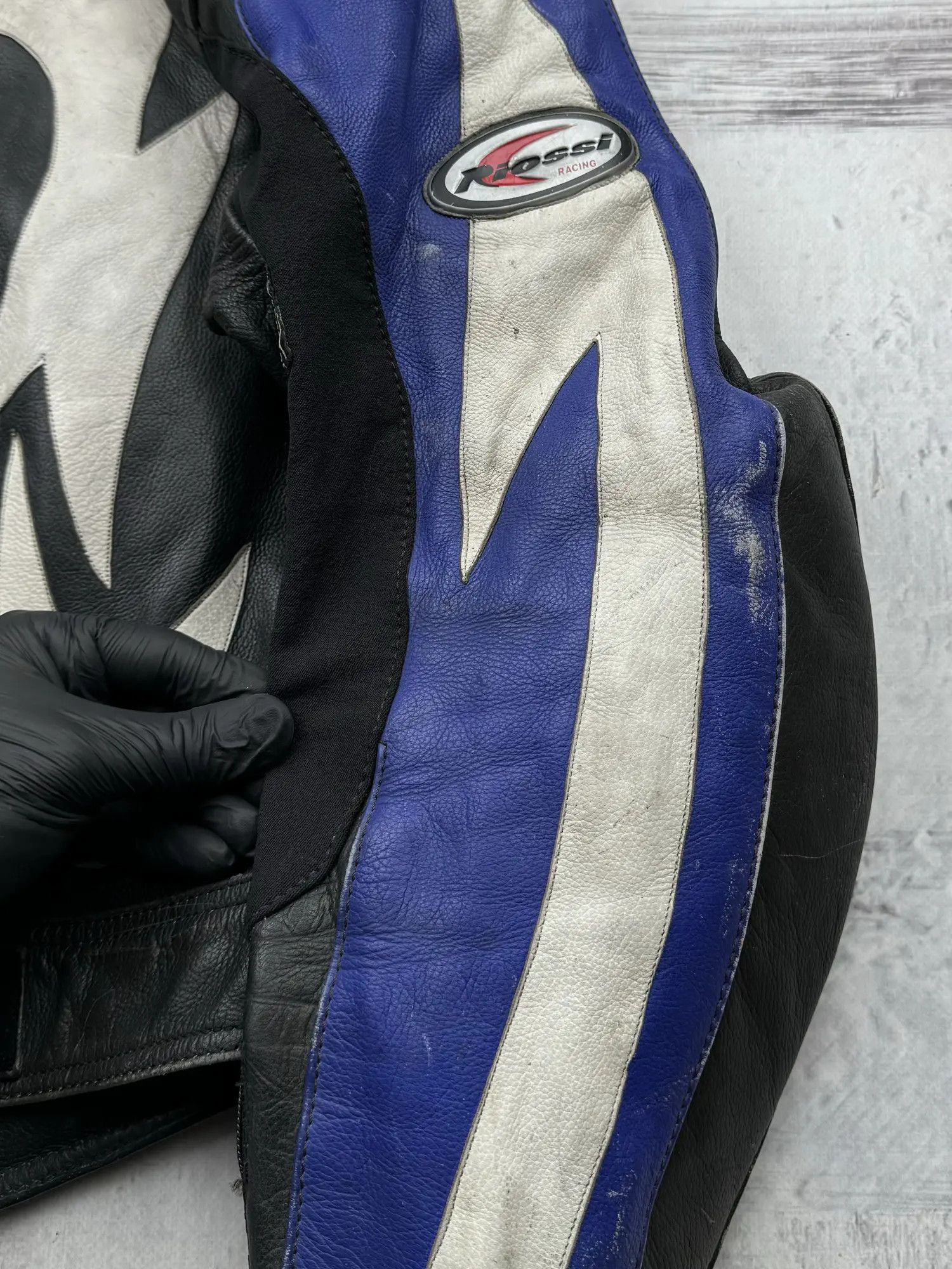 Vintage Riossi Racing Vintage Leather Moto Jacket A732D15(351) Size US M / EU 48-50 / 2 - 4 Thumbnail