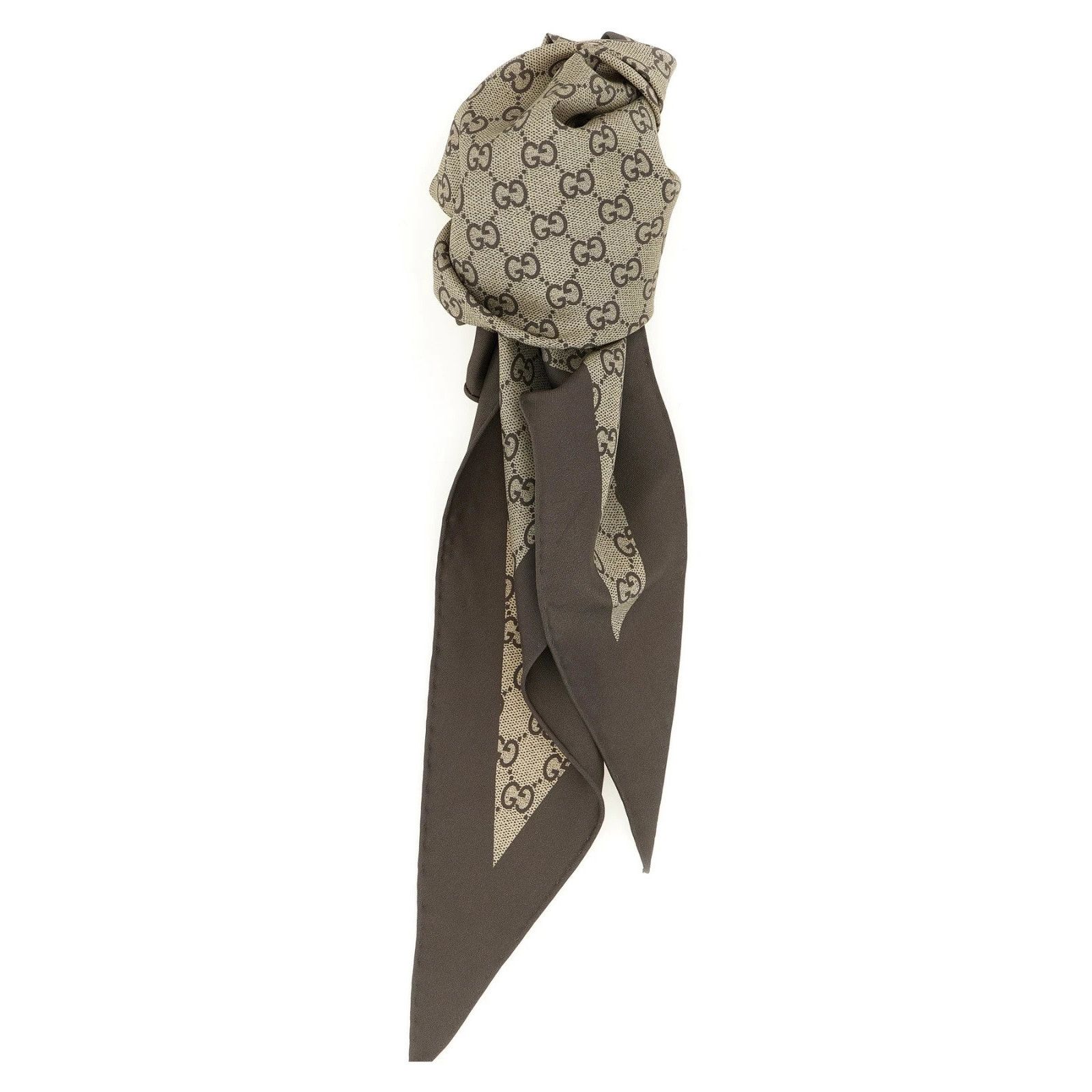Gucci GUCCI Beige GG Silk Scarf New & Authentic Size ONE SIZE - 1 Thumbnail