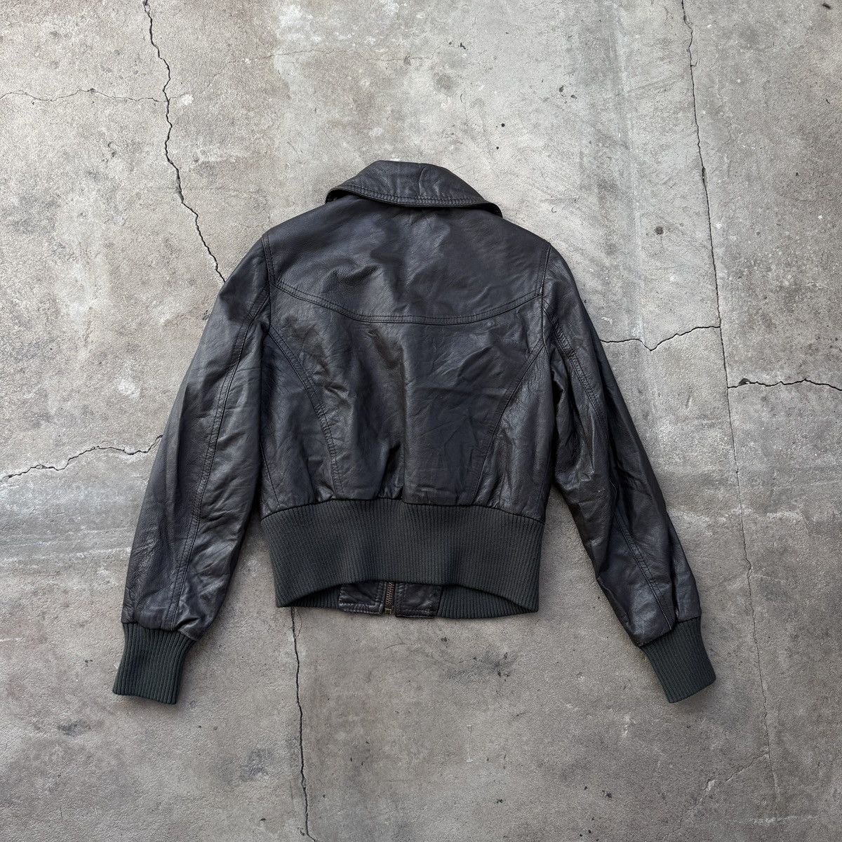 Vintage Lola & Liza Brown Vera Pelle Real Leather Crop Jacket Size M / US 6-8 / IT 42-44 - 2 Thumbnail