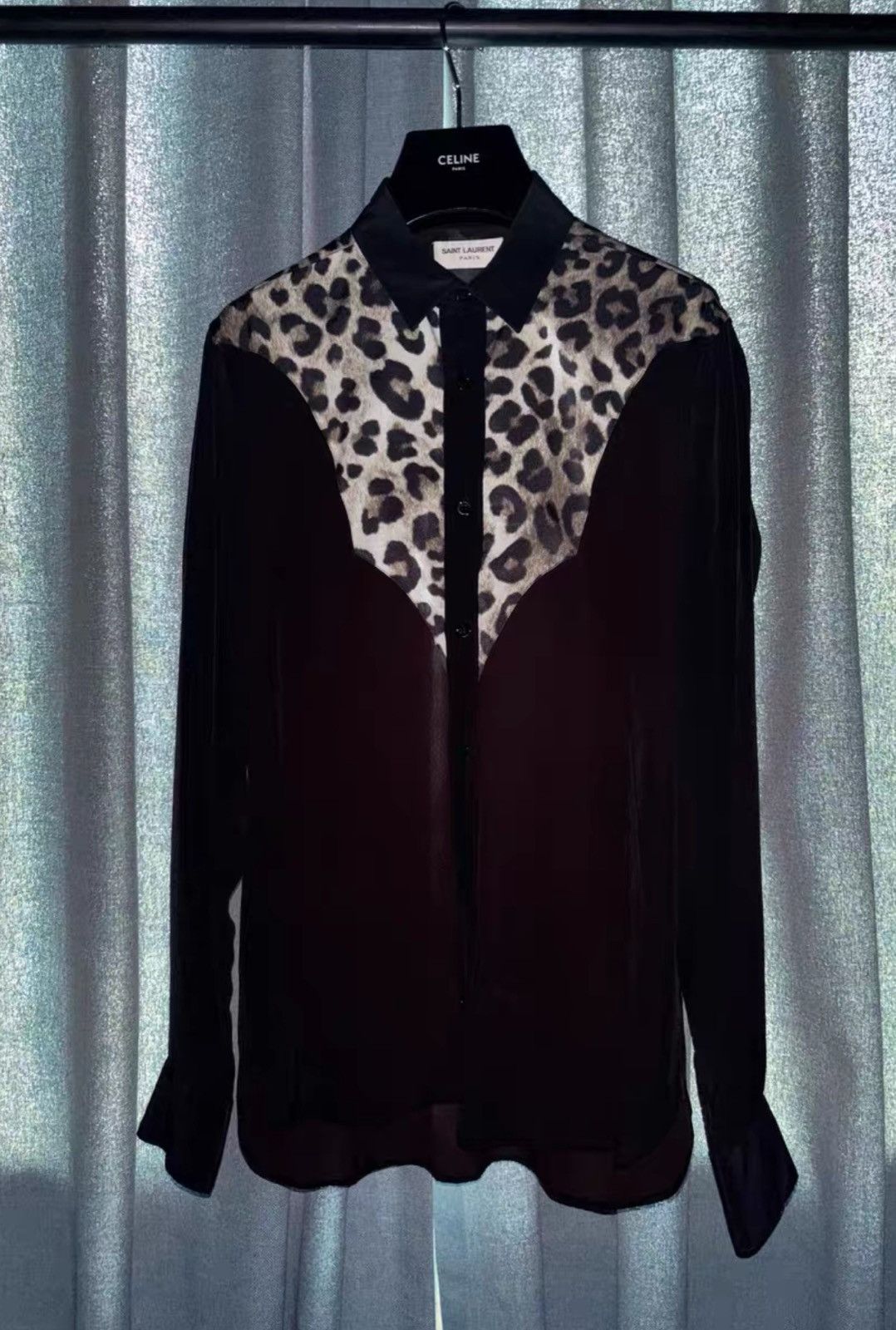 Saint Laurent Paris Saint Laurent SLP 2014FW Leopard Spliced Shirt Size US M / EU 48-50 / 2 - 1 Thumbnail