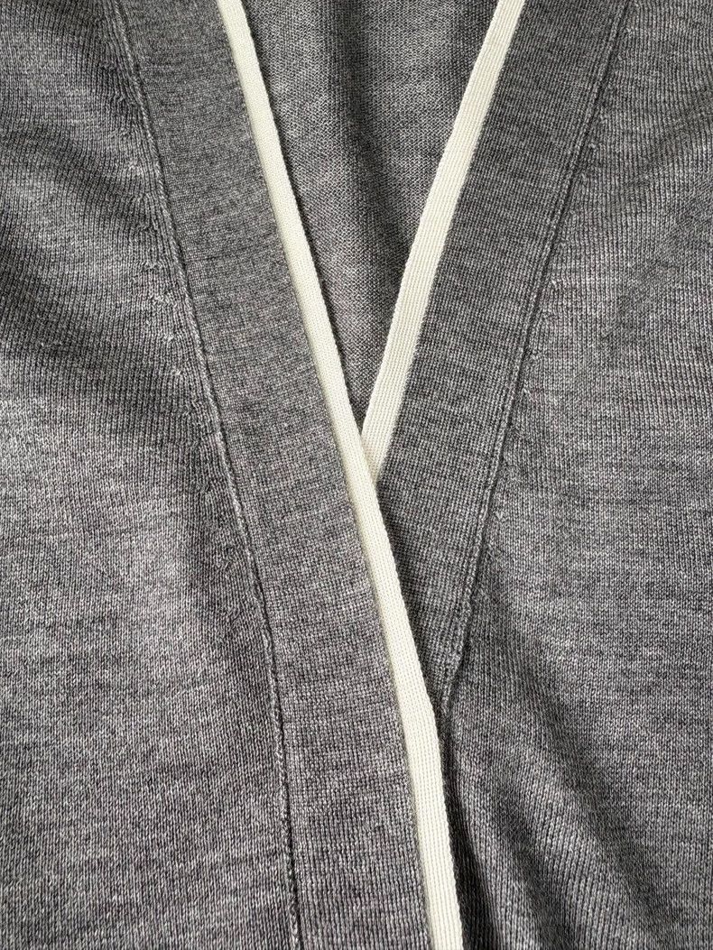 Loro Piana LORO PIANA Gray and white striped collar knit cardigan Size M / US 6-8 / IT 42-44 - 3 Thumbnail