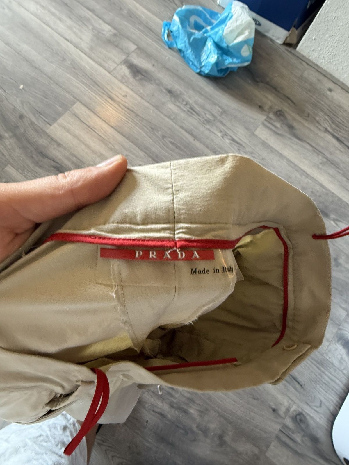Beige Tech Cotton Trousers with Zip Cuffs