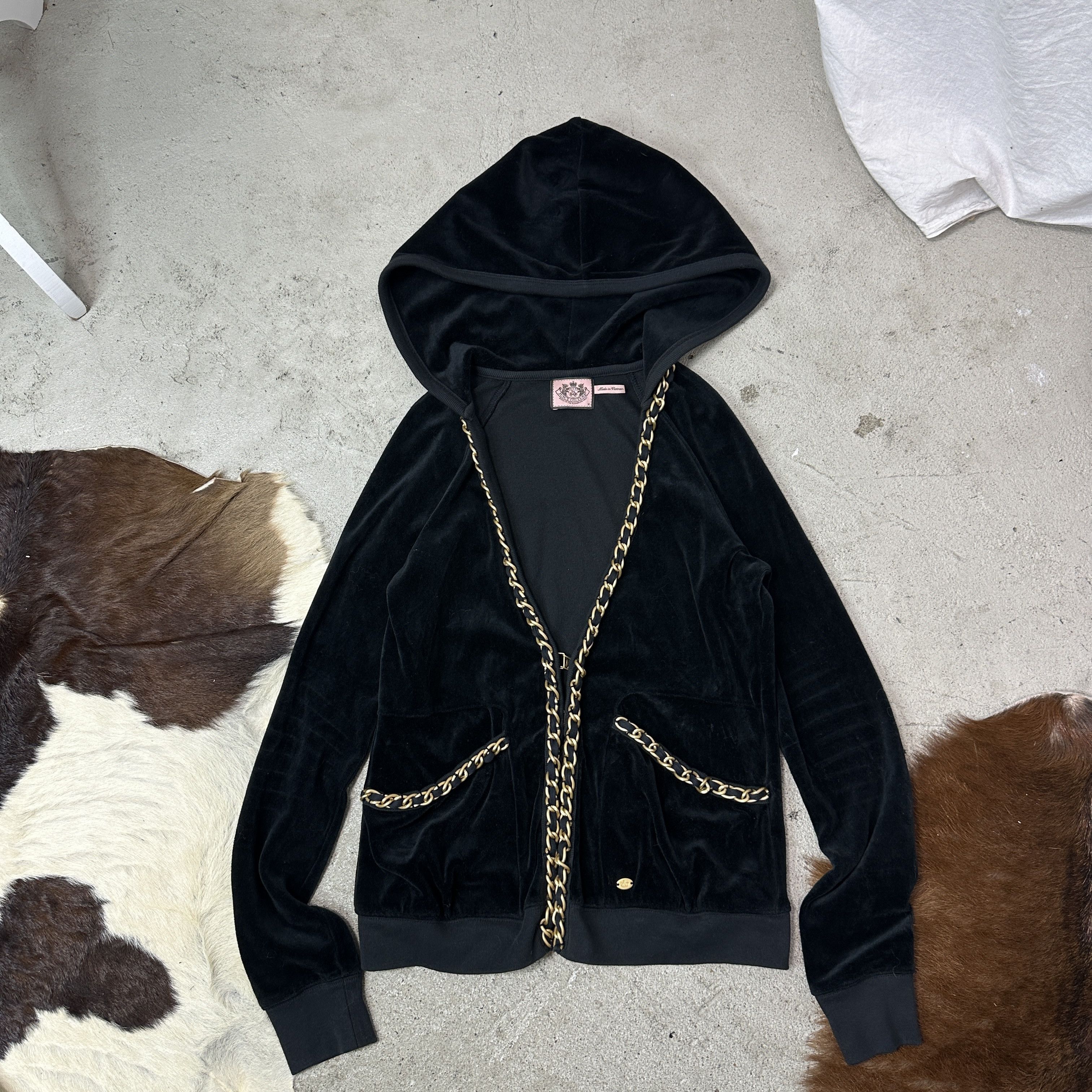 Juicy Couture Vintage Velvet Streetwear Juicy Couture Hoodie Chains Y2K Size M / US 6-8 / IT 42-44 - 4 Thumbnail