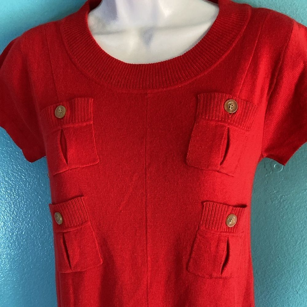 Diane von Furstenberg Diane Von Furstenberg Size P Red Knit Dress “Beliz” Four Poc Size XS / US 0-2 / IT 36-38 - 4 Thumbnail