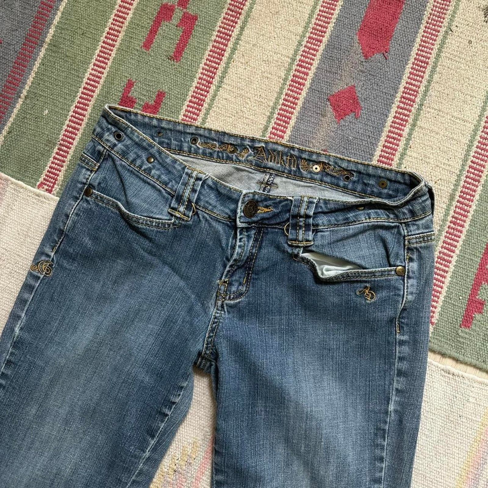 Vintage Vintage Y2K Studded Angel Low Rise Slim Denim Grunge Jean Size 29" - 5 Thumbnail