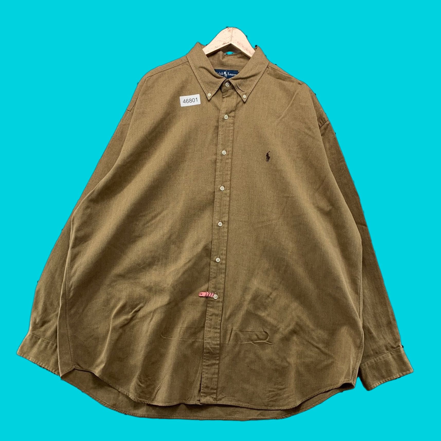 Ralph Lauren VINTAGE Ralph Lauren Button-Up Shirt Men 2XL Brown Blake Two Ply Cotton Herringbone Size US XXL / EU 58 / 5 - 1 Thumbnail