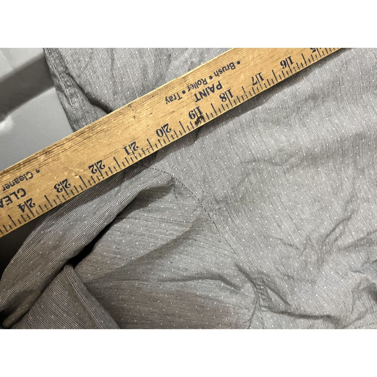 H&M H&M Classic Button-Up Dress Shirt XL Gray Striped Long Sleeve Mens Size 46R - 4 Thumbnail