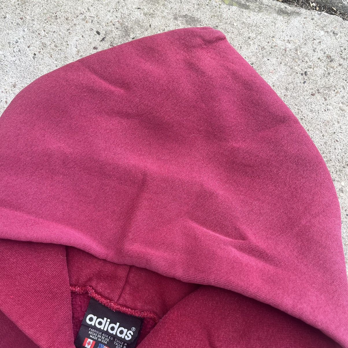 Adidas × Vintage Vintage 90s Adidas Distressed Sunfaded Baggy boxy red Hoodie Size US M / EU 48-50 / 2 - 7 Thumbnail